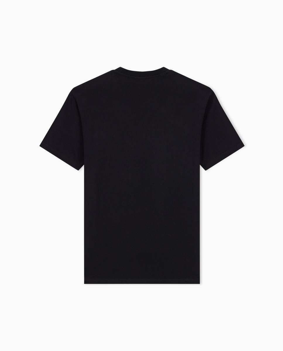 T-shirt de Manga Curta com Logótipo em Aplique Flocado Preto-7