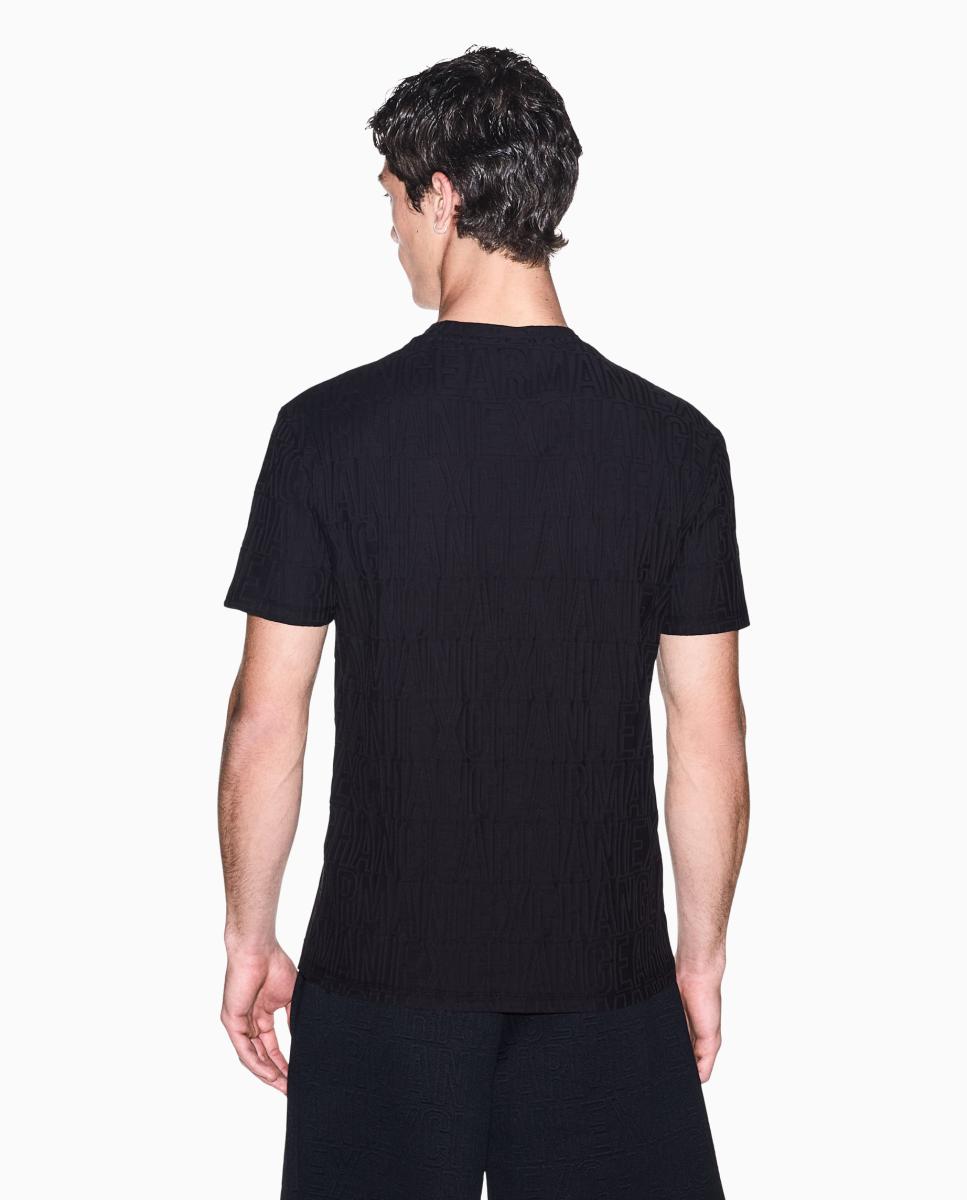 T-shirt de Manga Curta em Algodão Mercerizado Preto-2