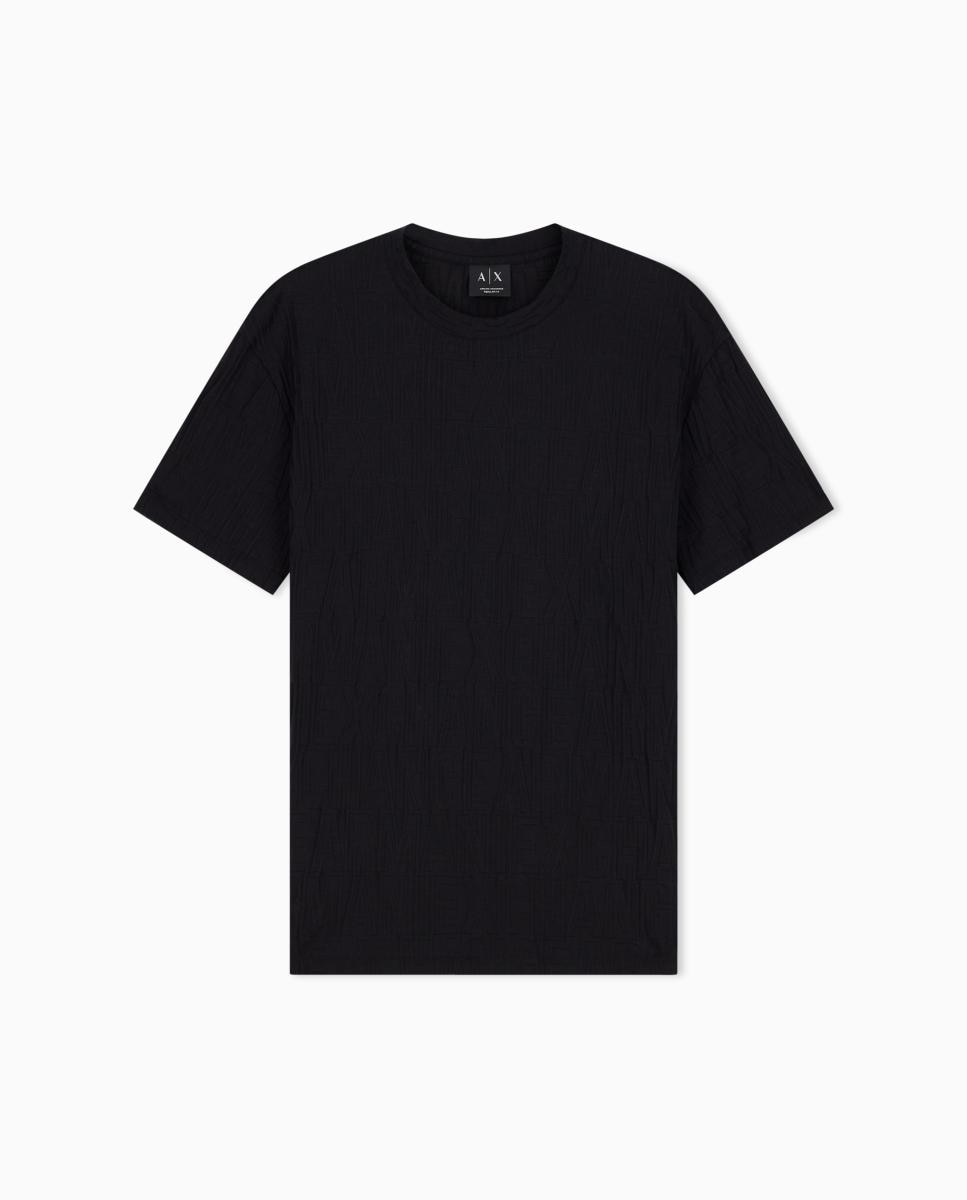 T-shirt de Manga Curta em Algodão Mercerizado Preto-5