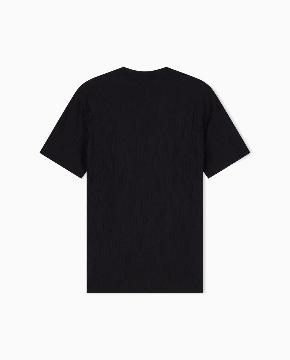 T-shirt de Manga Curta em Algodão Mercerizado Preto-6