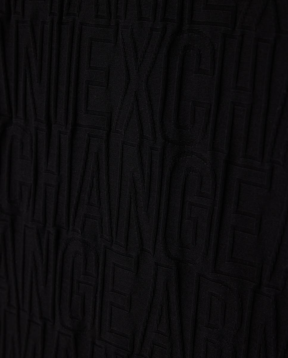 T-shirt de Manga Curta em Algodão Mercerizado Preto-7