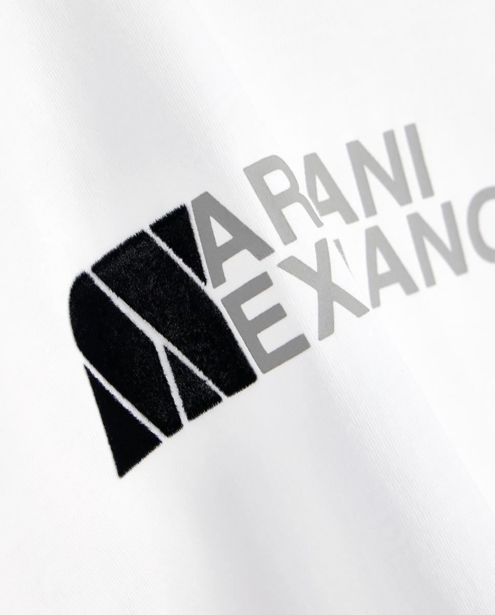 T-shirt de Manga Curta com Logótipos em Contraste Cru-8