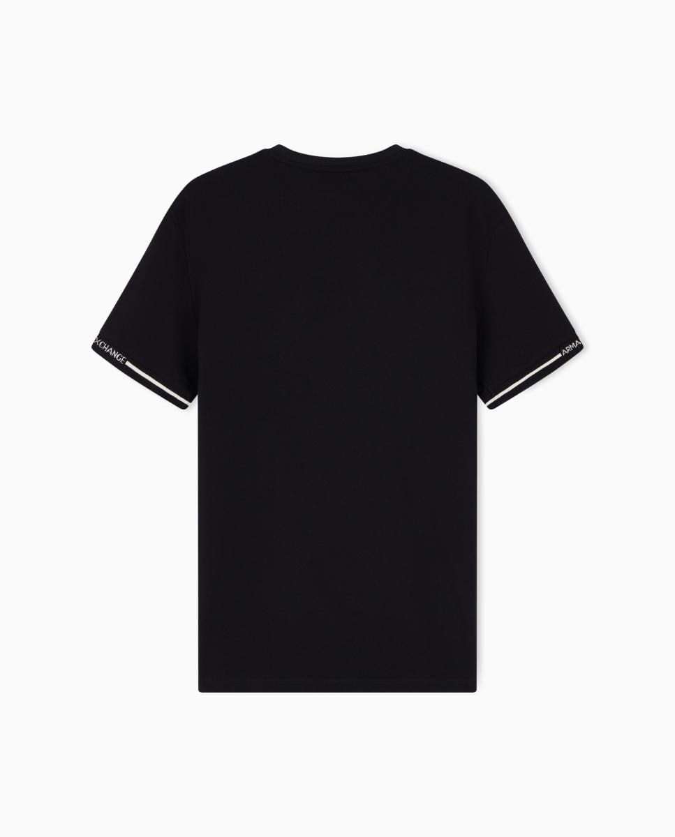 T-shirt de Manga Curta em Piqué Preto-6