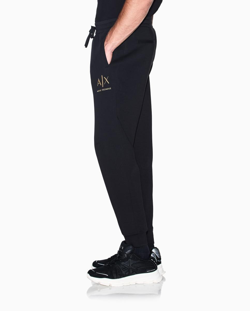 Pantalón deportivo de hombre corte regular con logo gold - Armani Exchange - Negro Negro-4