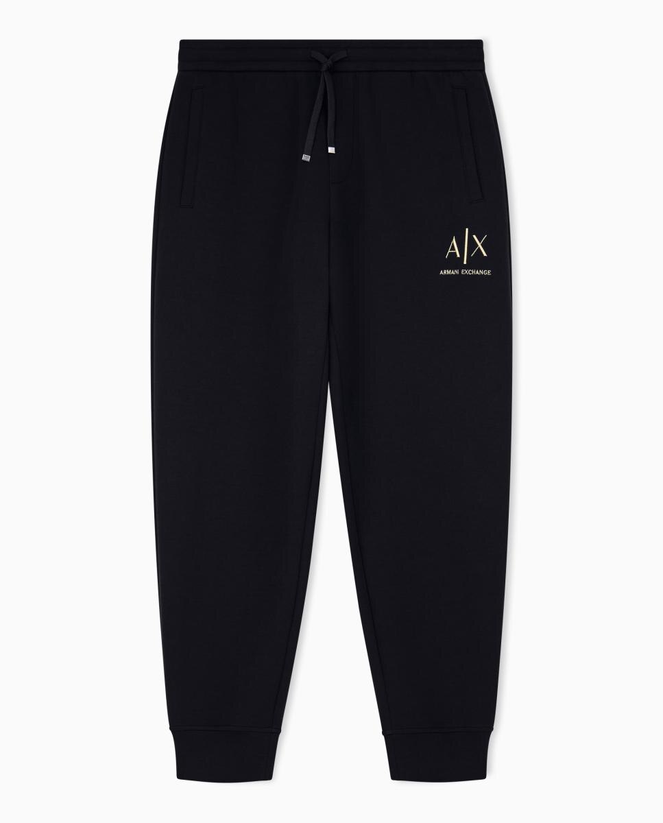 Pantalón deportivo de hombre corte regular con logo gold - Armani Exchange - Negro Negro-7