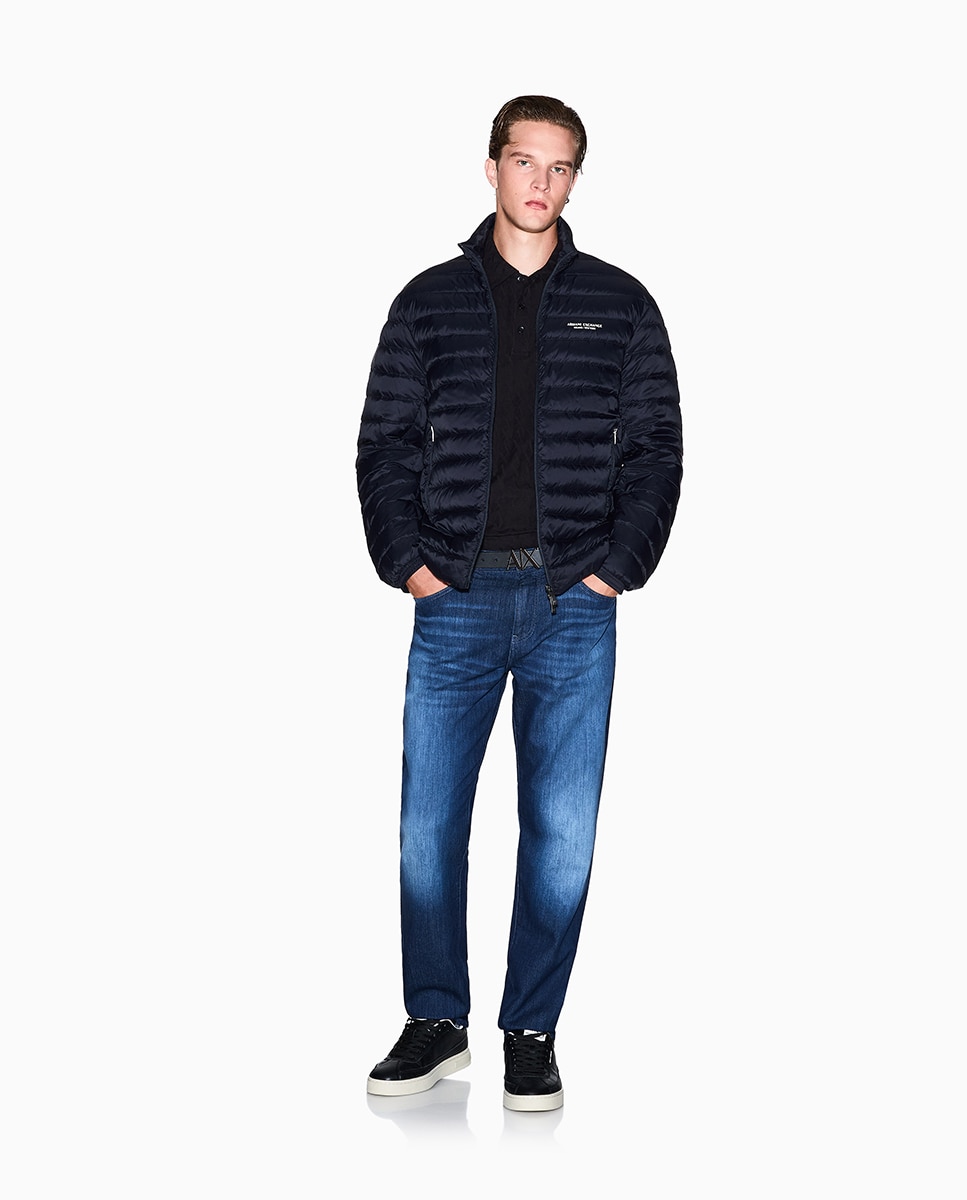 Plumífero de hombre acolchado con cremallera de doble carril - Armani Exchange - Azul marino Azul marino-5