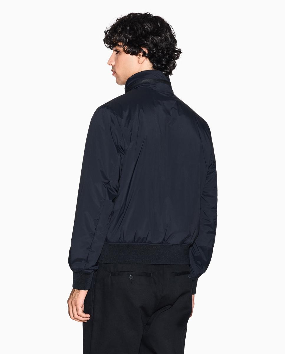 Blusão Bomber em Nylon Acolchoado com Capuz Oculto Preto-2