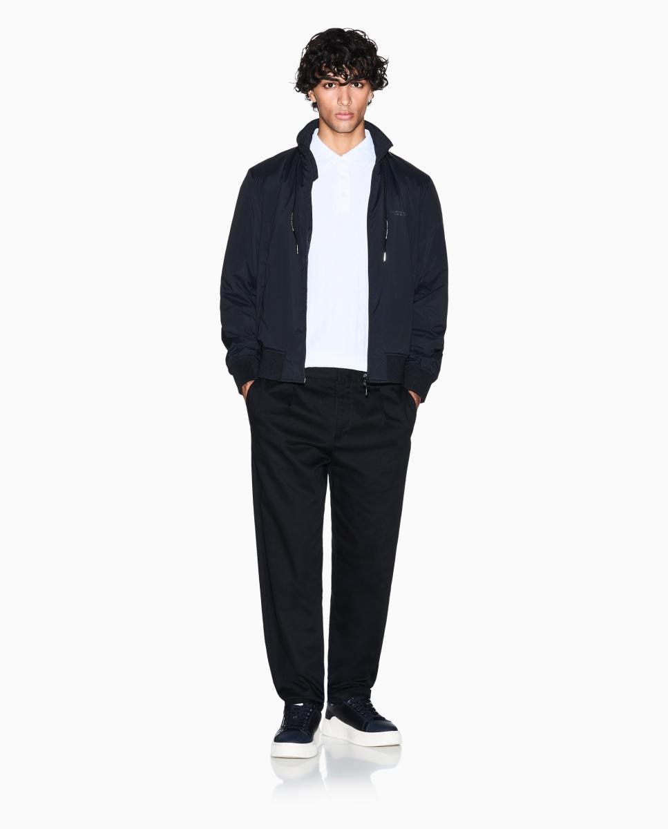 Blusão Bomber em Nylon Acolchoado com Capuz Oculto Preto-5