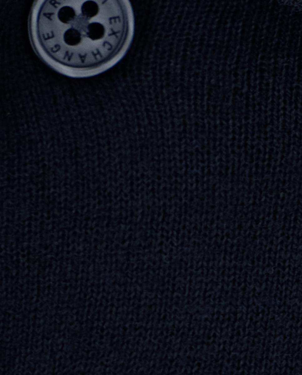 Camisola de Malha com Botões e Colarinho Tipo Polo Preto-5