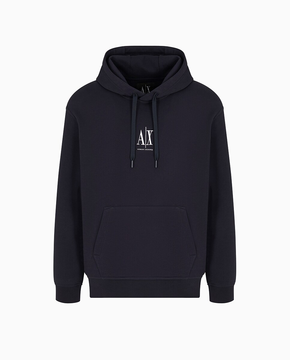 Sweatshirt com Logótipo em Contraste e Capuz Icon Project Azul-marinho-4