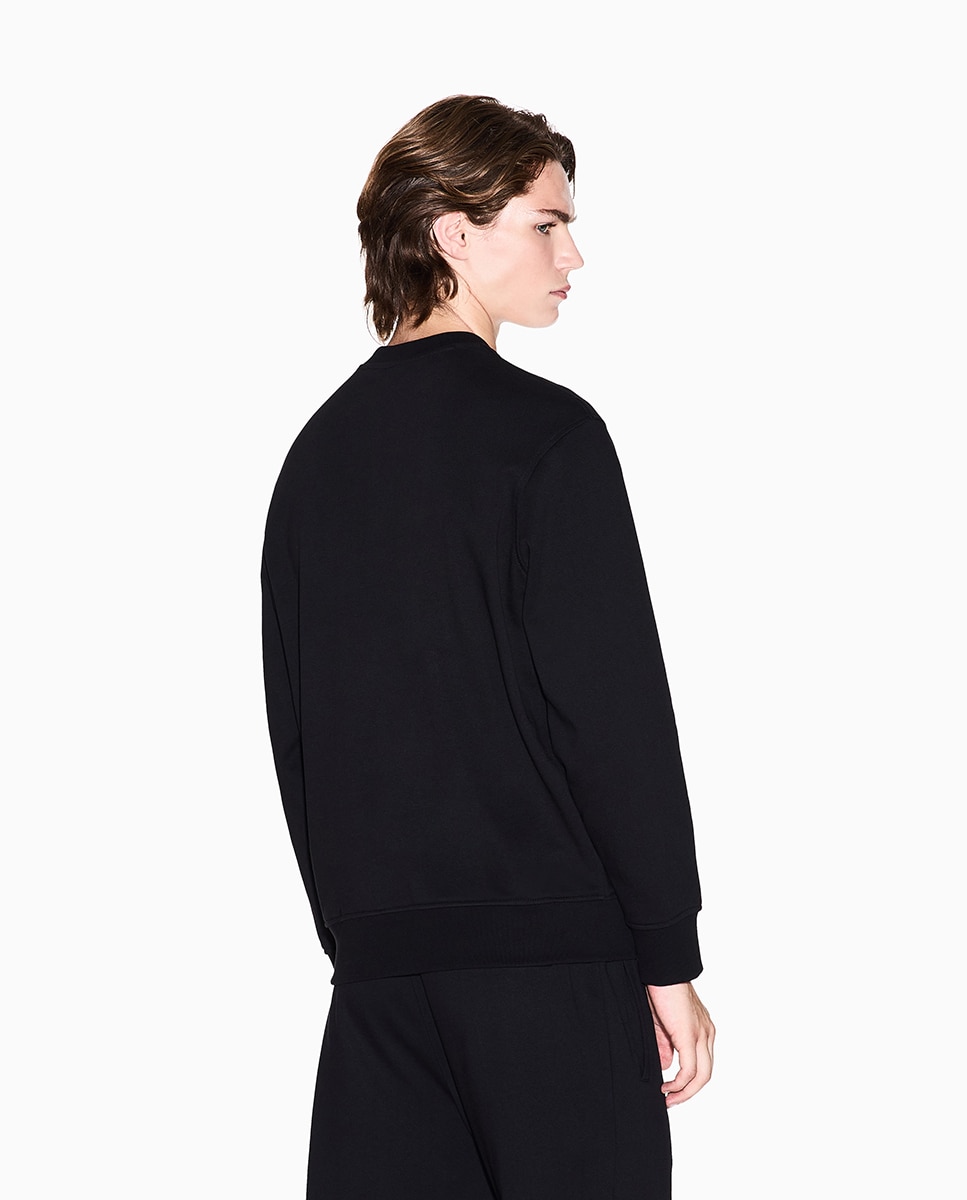 Sudadera de hombre con logo a tono cuello redondo - Armani Exchange - Negro Negro-3
