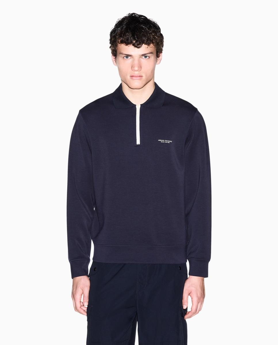 Imagem 0 de Sweatshirt com Colarinho de Polo e Fecho de Correr Médio