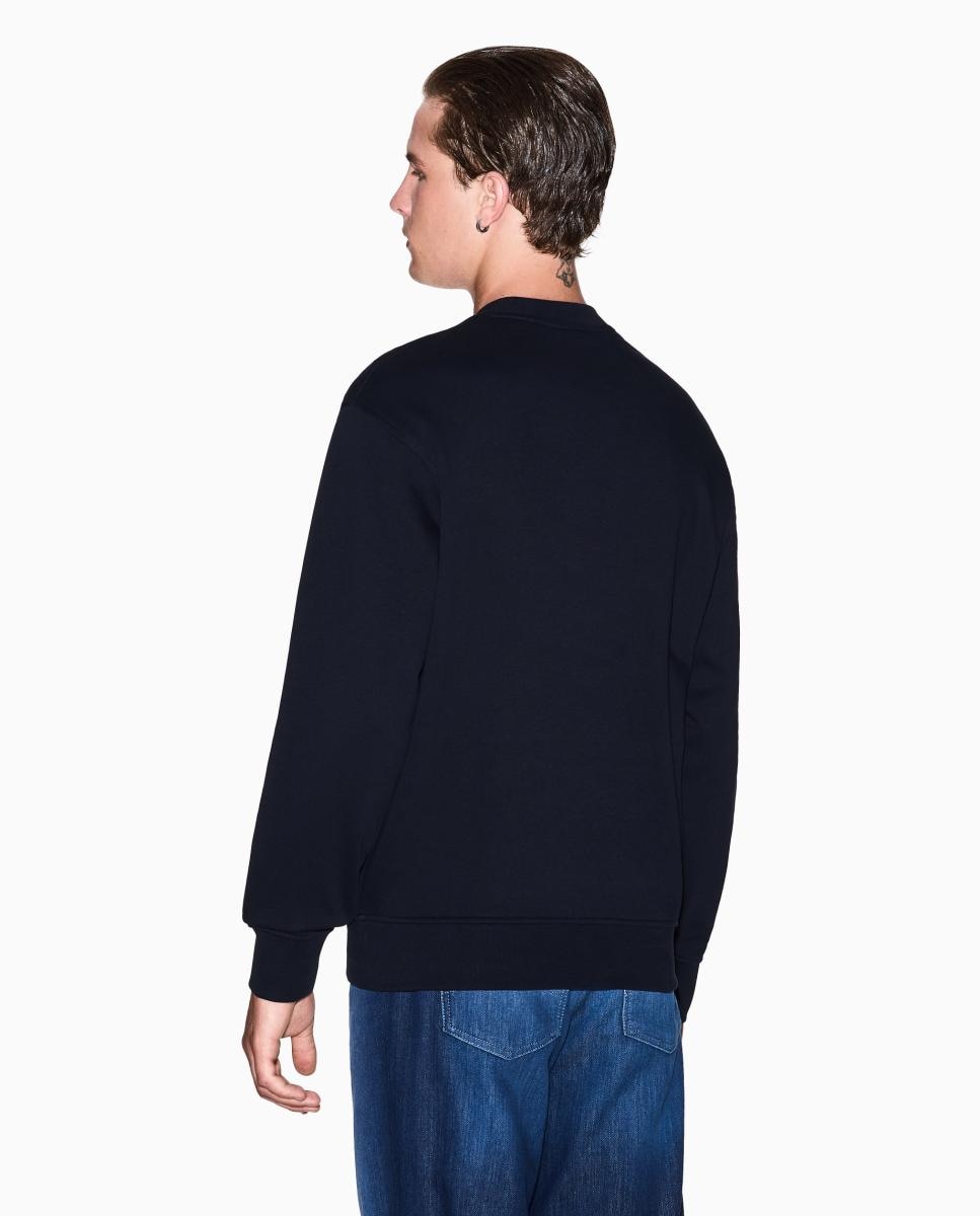 Sudadera de hombre con logo a tono cuello redondo - Armani Exchange - Azul marino Azul marino-3