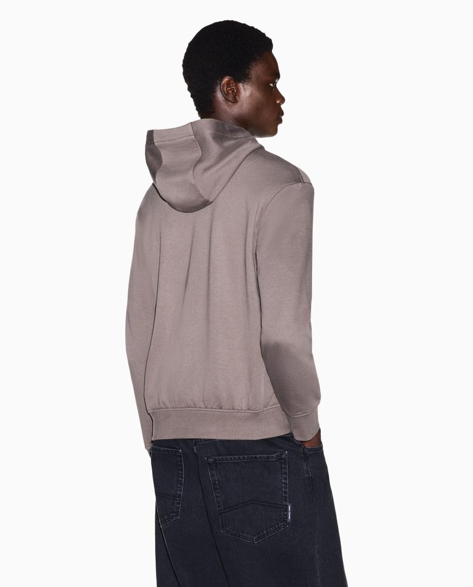 Sweatshirt com Capuz e Fecho de Correr Taupe-2