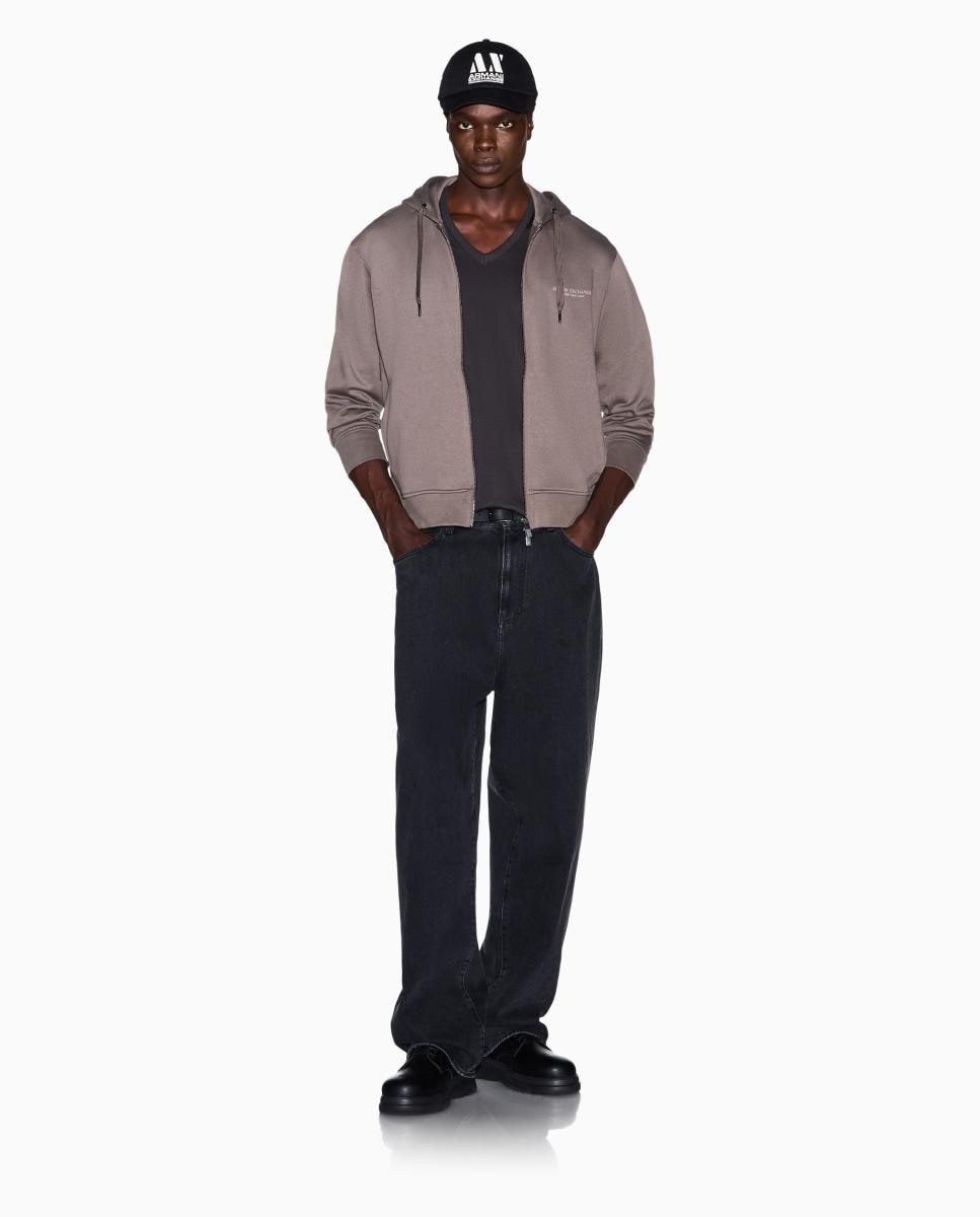 Sweatshirt com Capuz e Fecho de Correr Taupe-8