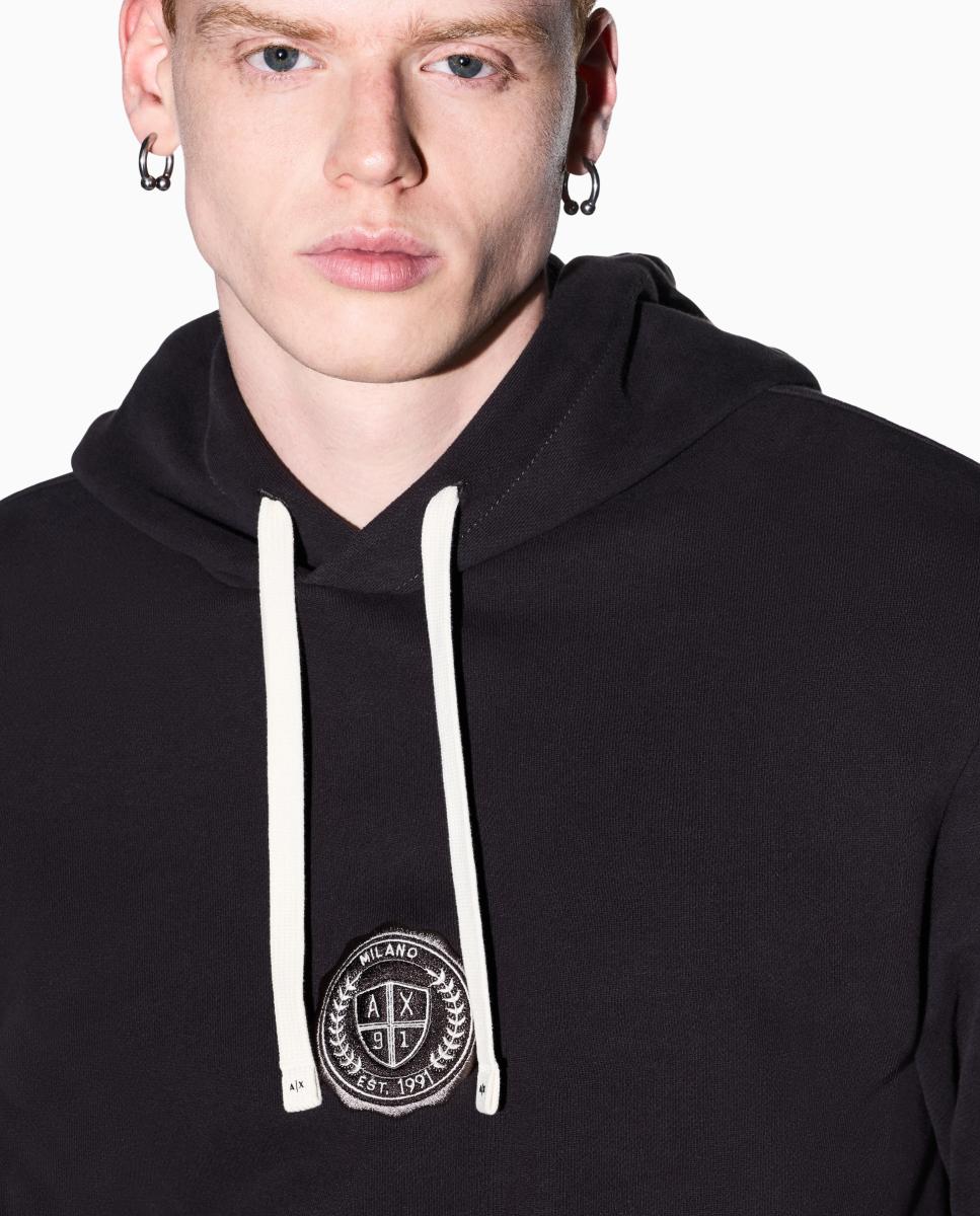 Sweatshirt com Logótipo College e Capuz Castanho-3