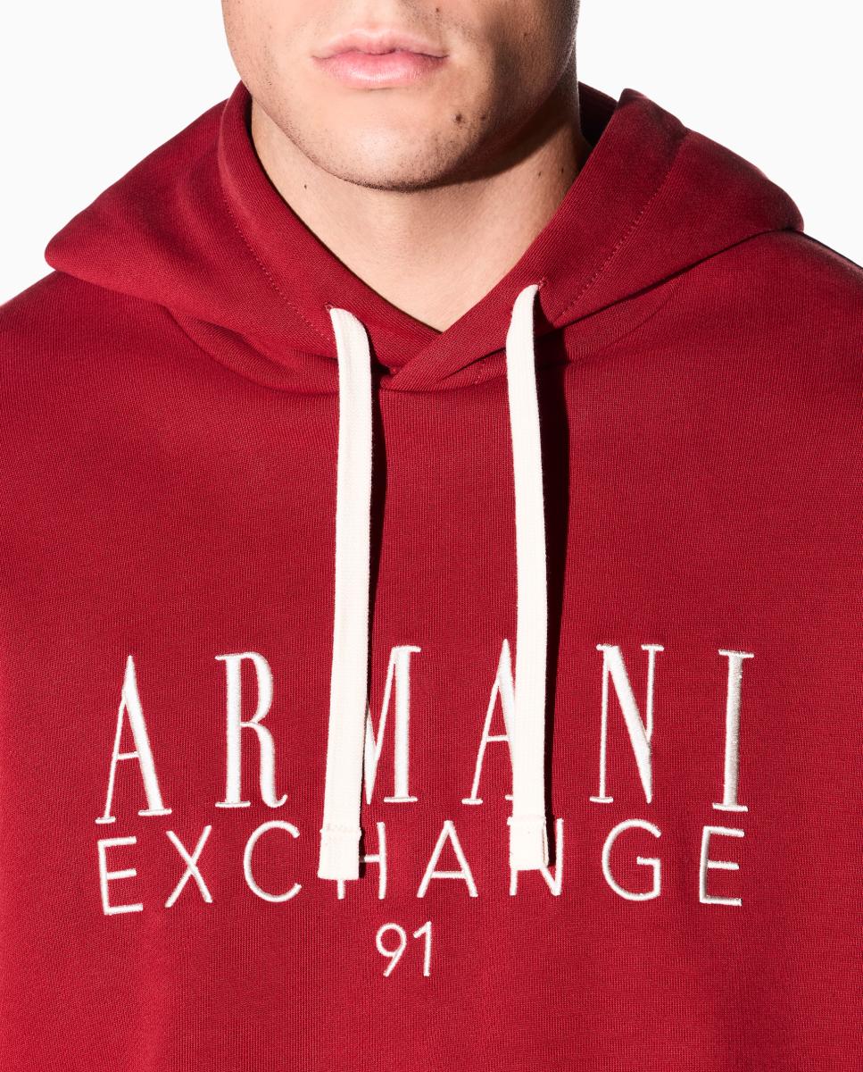 Sweatshirt com Logótipo Grande e Capuz Bordeaux-3