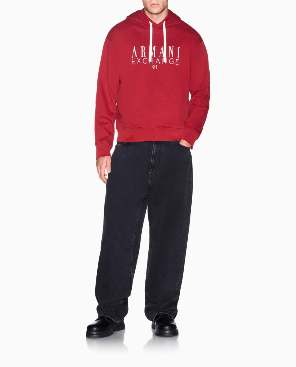 Sweatshirt com Logótipo Grande e Capuz Bordeaux-6