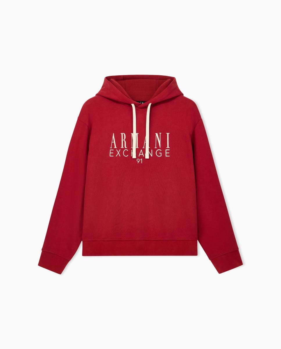 Sweatshirt com Logótipo Grande e Capuz Bordeaux-5