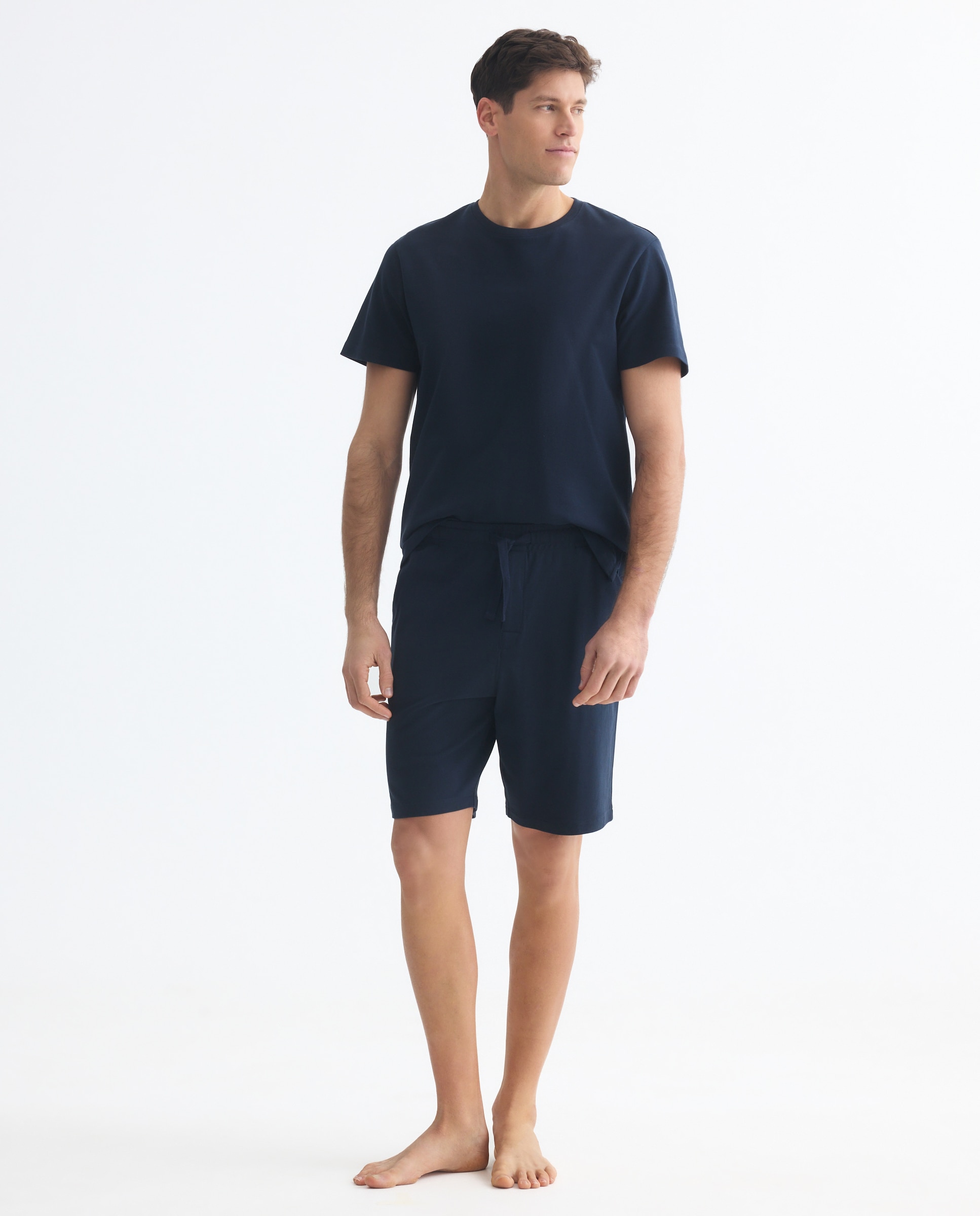 Pijama corto liso hombre. - Dustin - Azul marino Azul marino-1