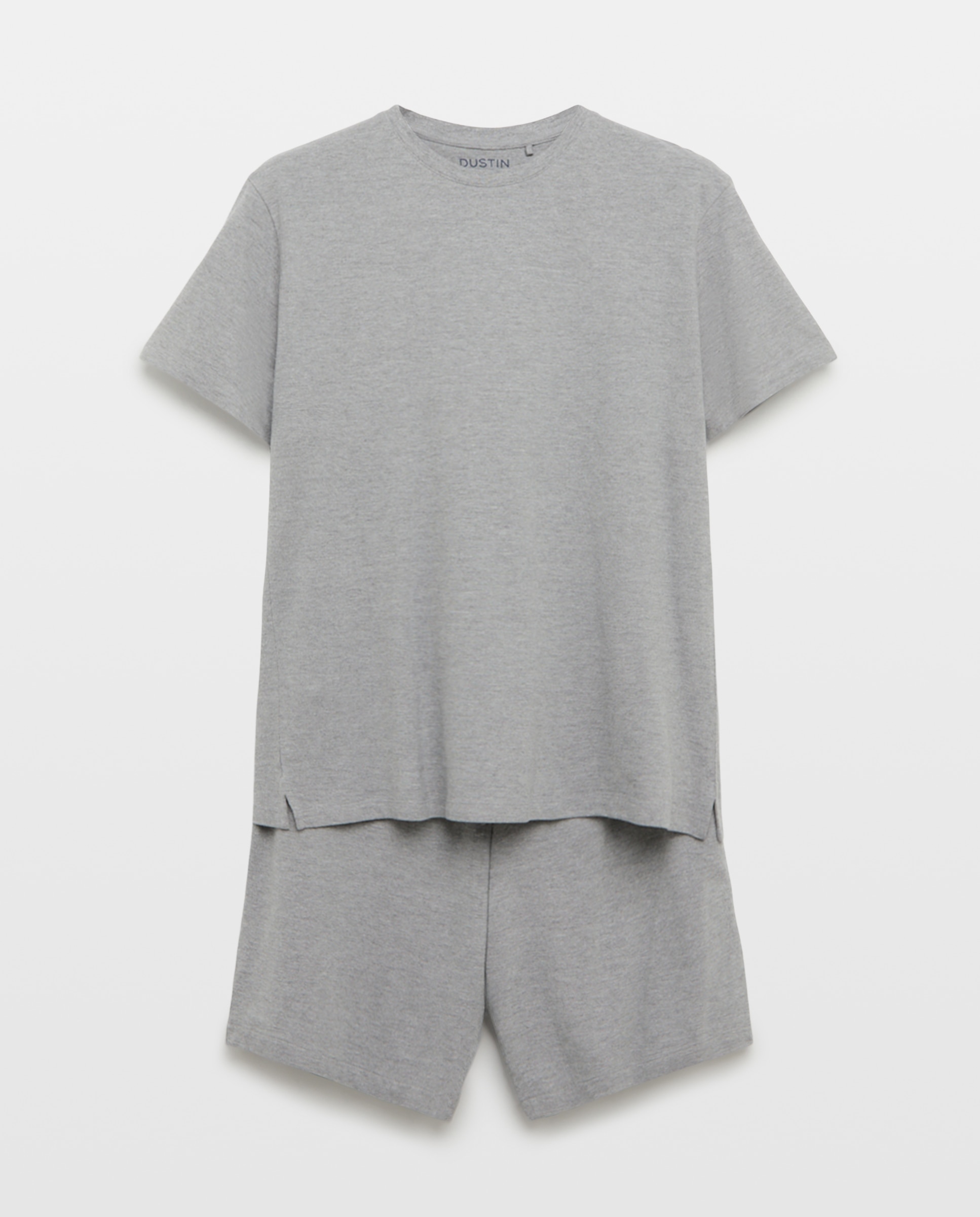 Pijama Curto Liso Cinzento-claro-3