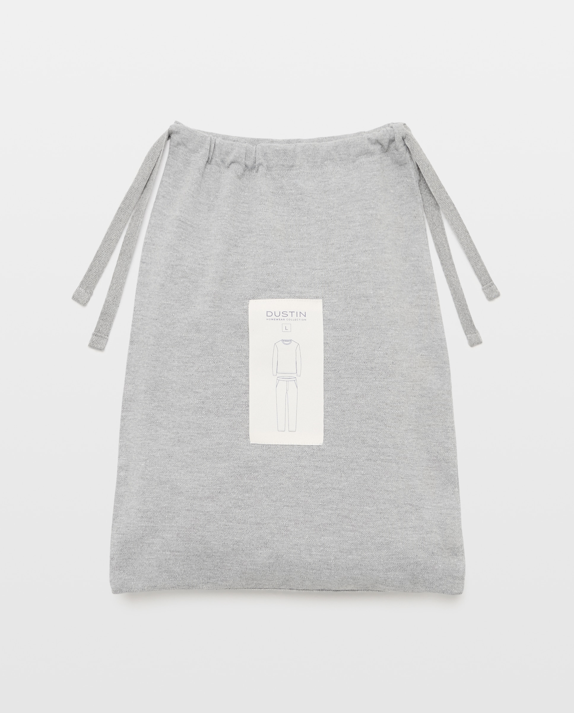 Pijama Comprido Liso Cinzento-claro-5