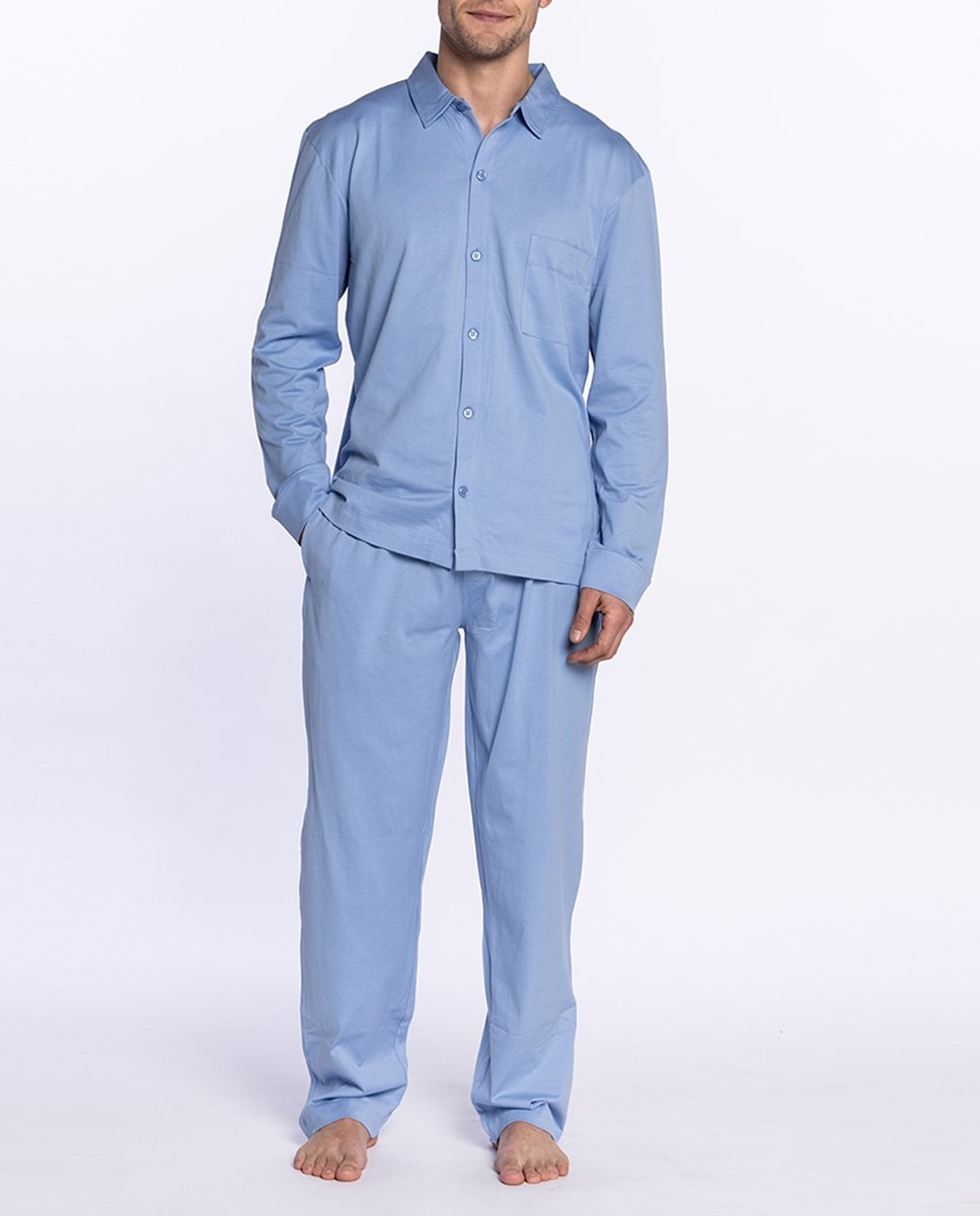 Imagem 0 de Pijama comprido de homem azul