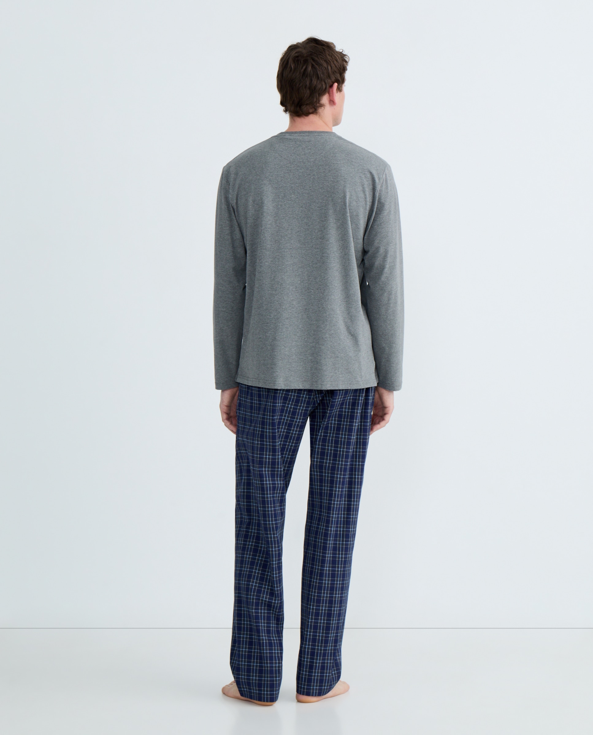 Pijama Comprido Misto Azul-marinho-2