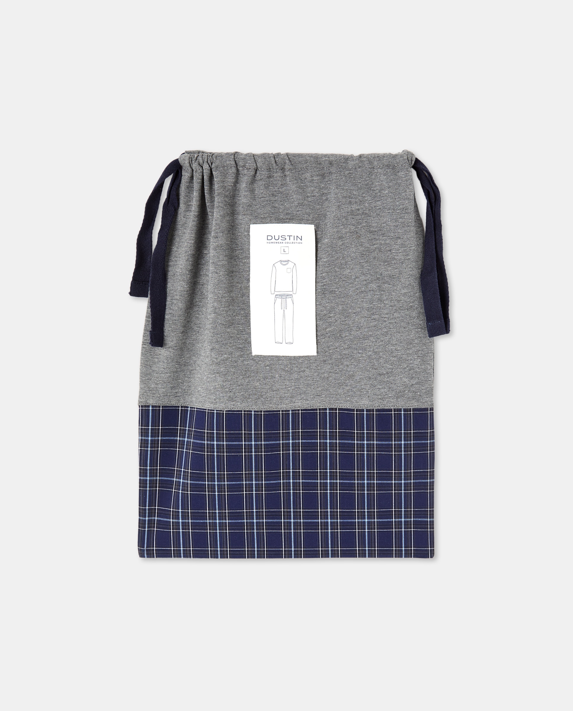 Pijama Comprido Misto Azul-marinho-5