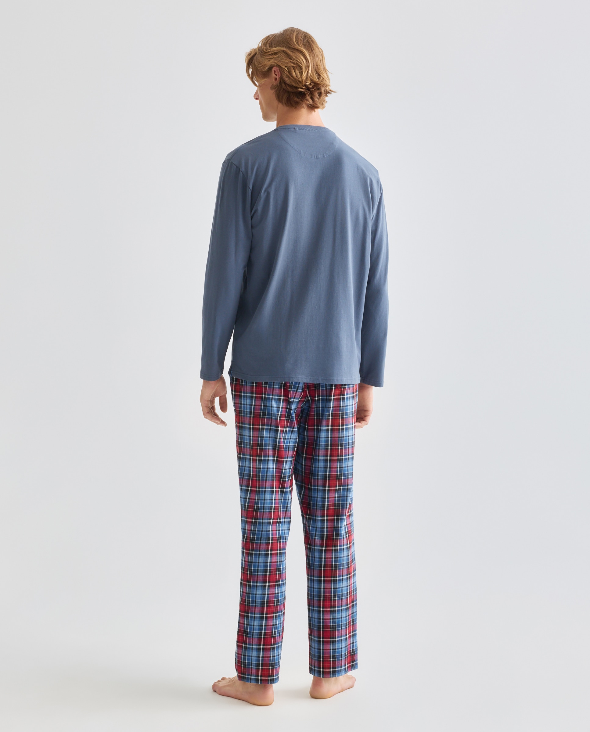 Pijama Comprido Misto com Fantasia Azul-marinho-2