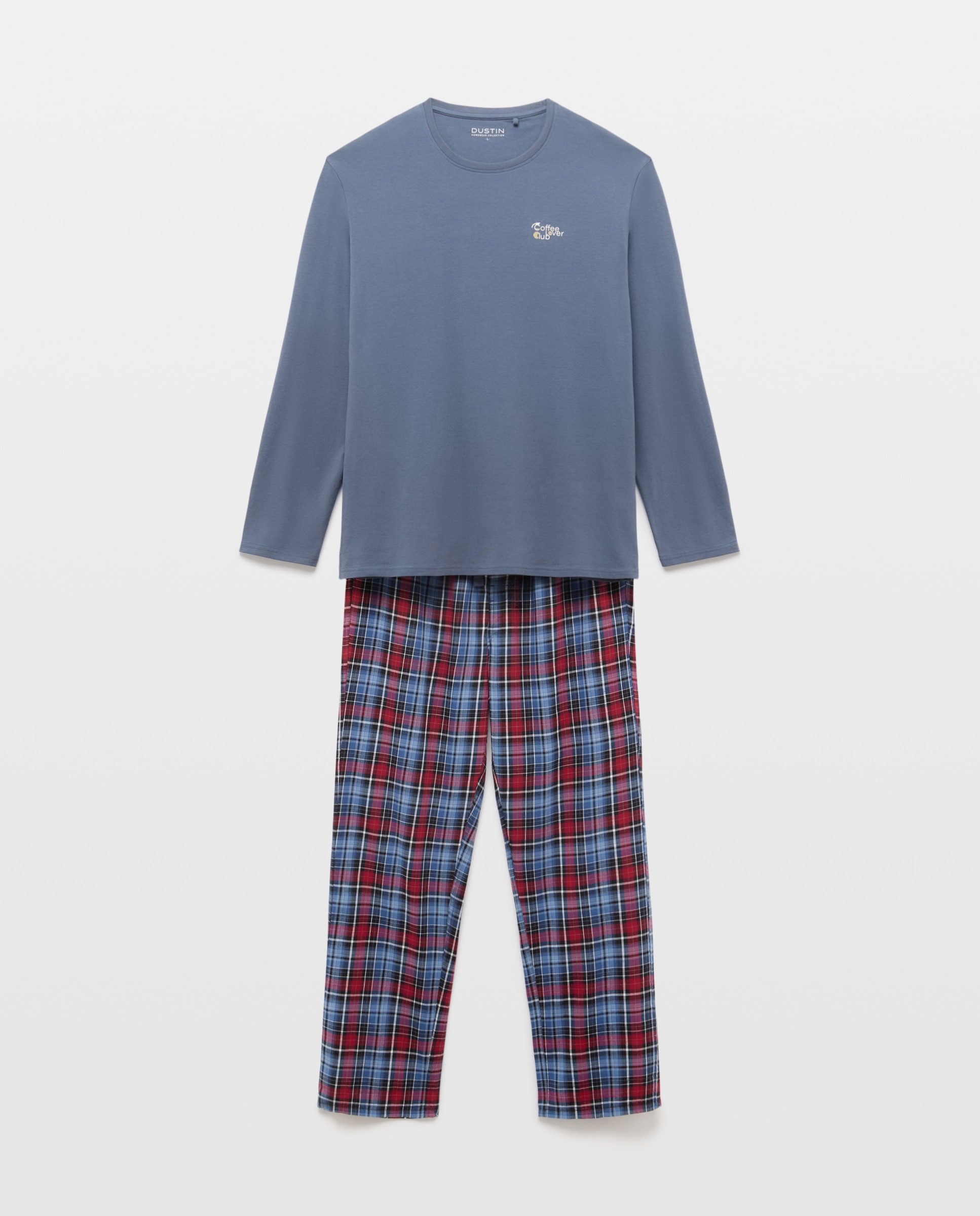 Pijama Comprido Misto com Fantasia Azul-marinho-3