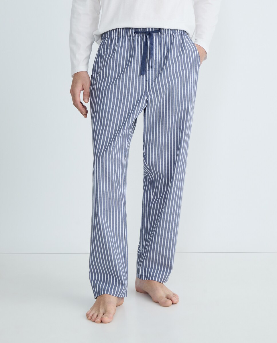 Calças de Pijama Azul-marinho-2