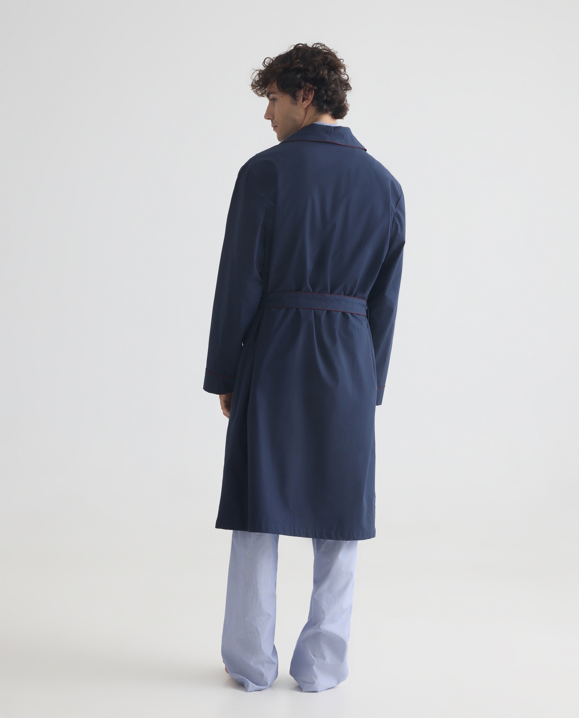 Bata lisa twill 100% algodón hombre - Emidio Tucci - Azul marino Azul marino-2