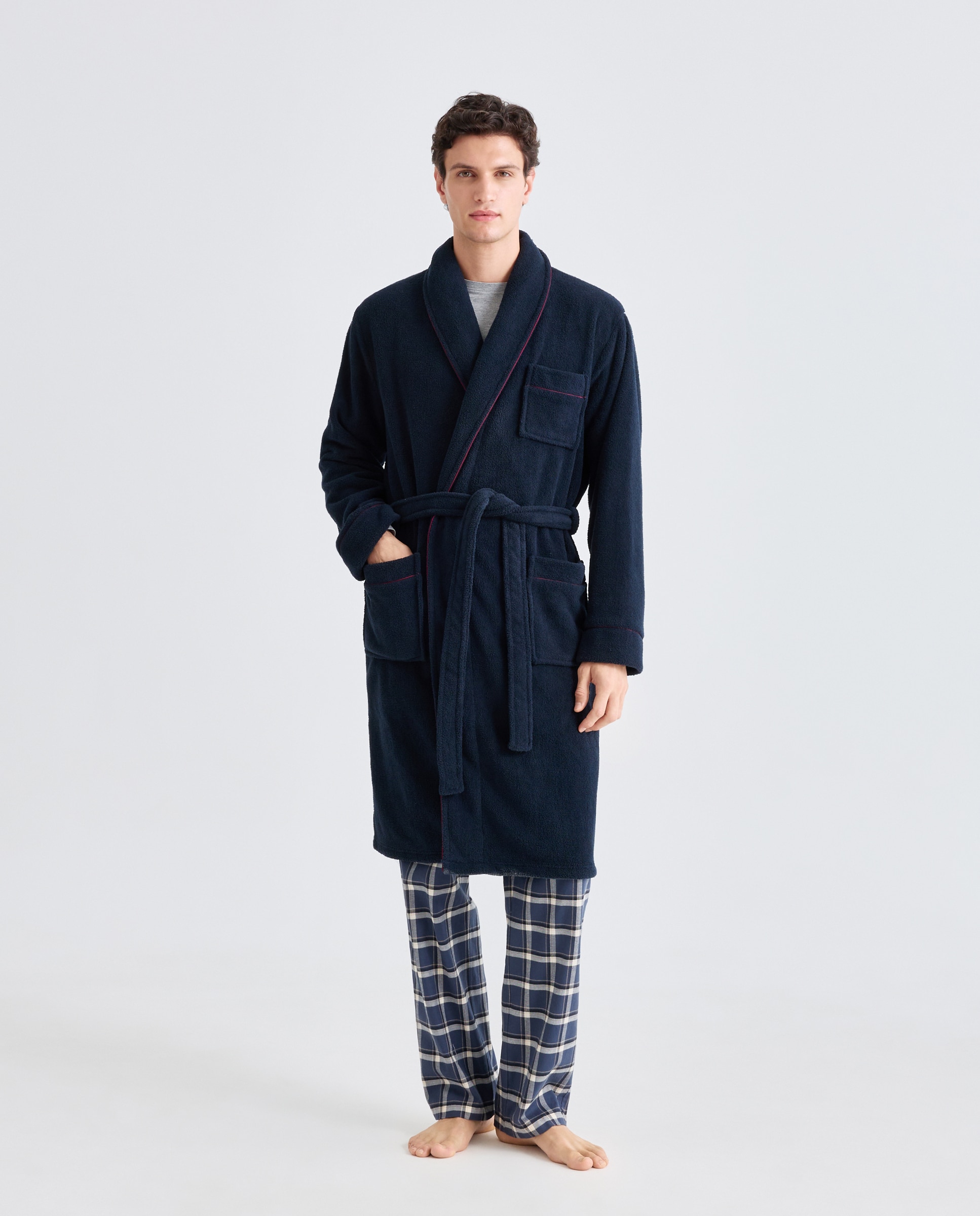 Robe Liso em Velour Azul-marinho-3