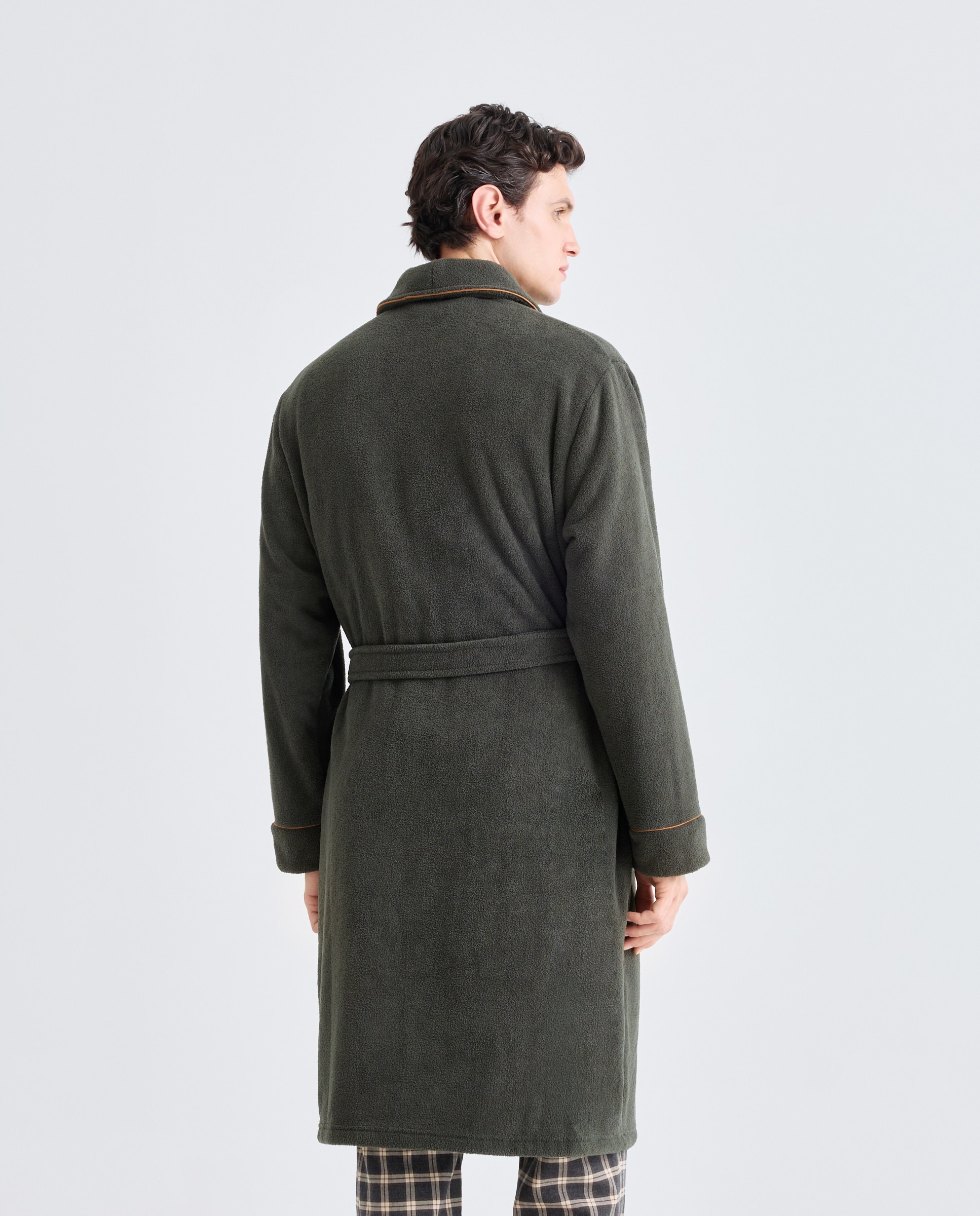 Robe Liso em Velour Verde-escuro-2