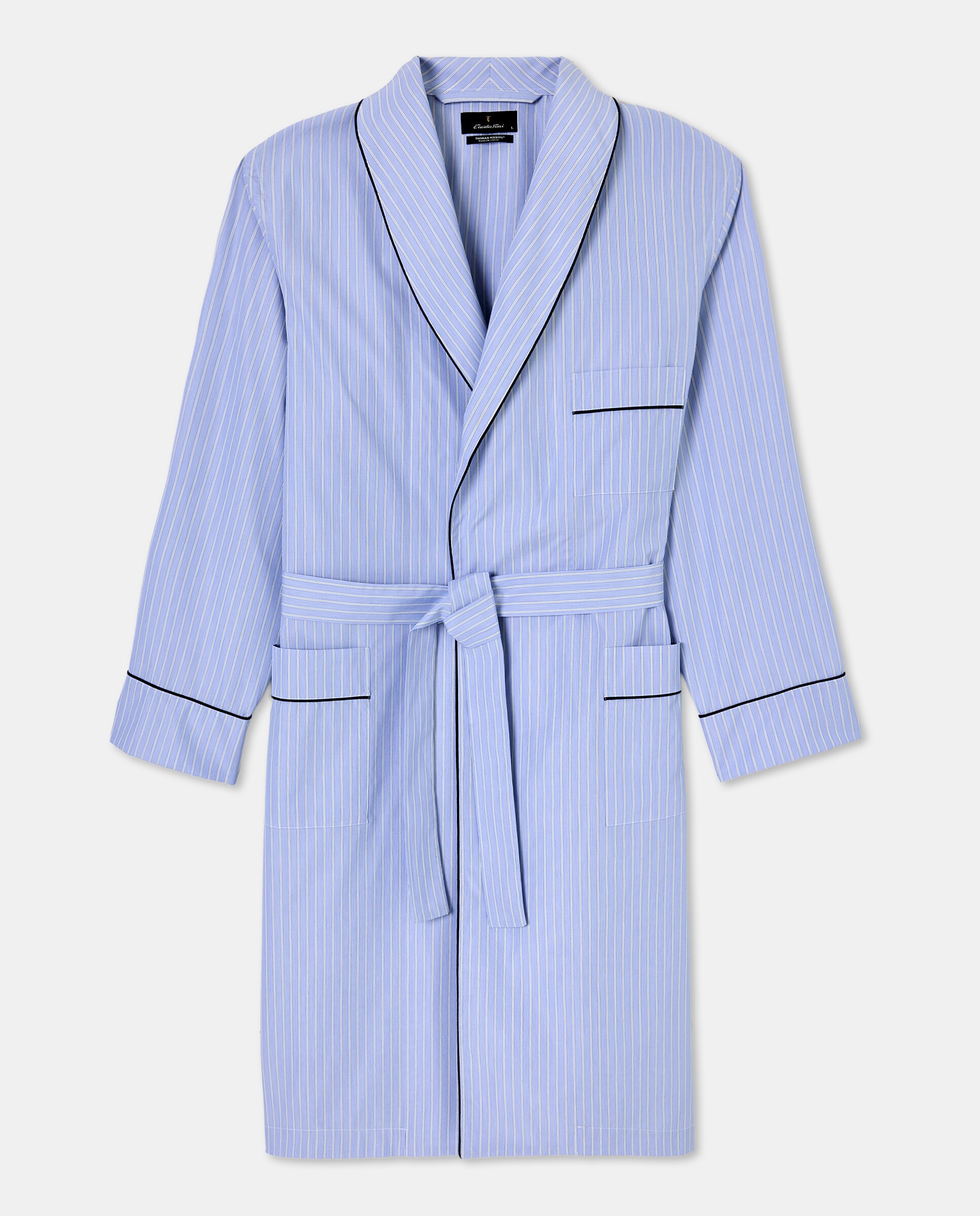 Robe de Algodão Multirriscas 400 Azul-4