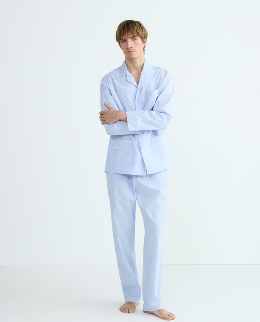 Imagen 0 de Pijama de popelín liso de hombre