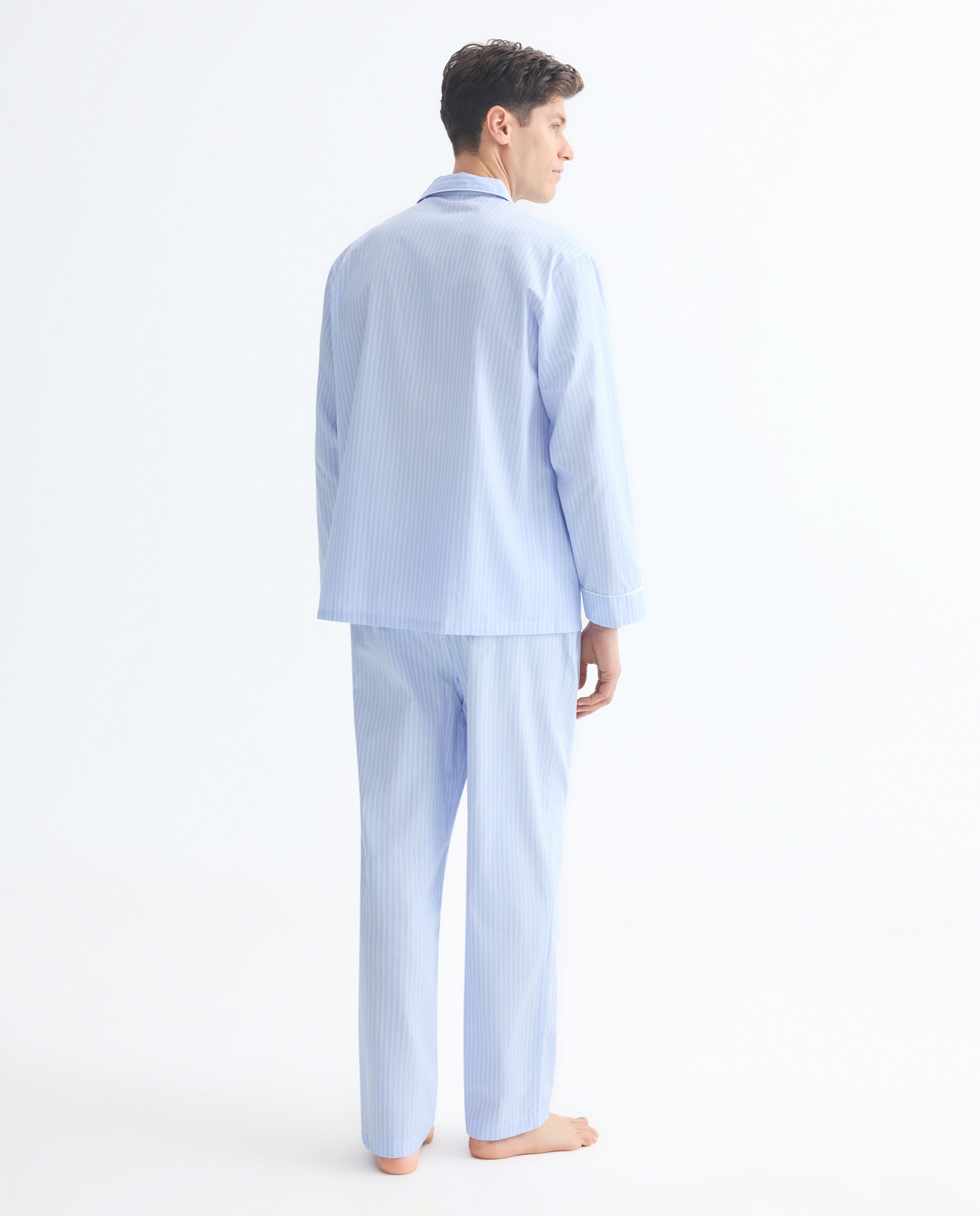 Pijama de Popelina às Riscas Branco-2