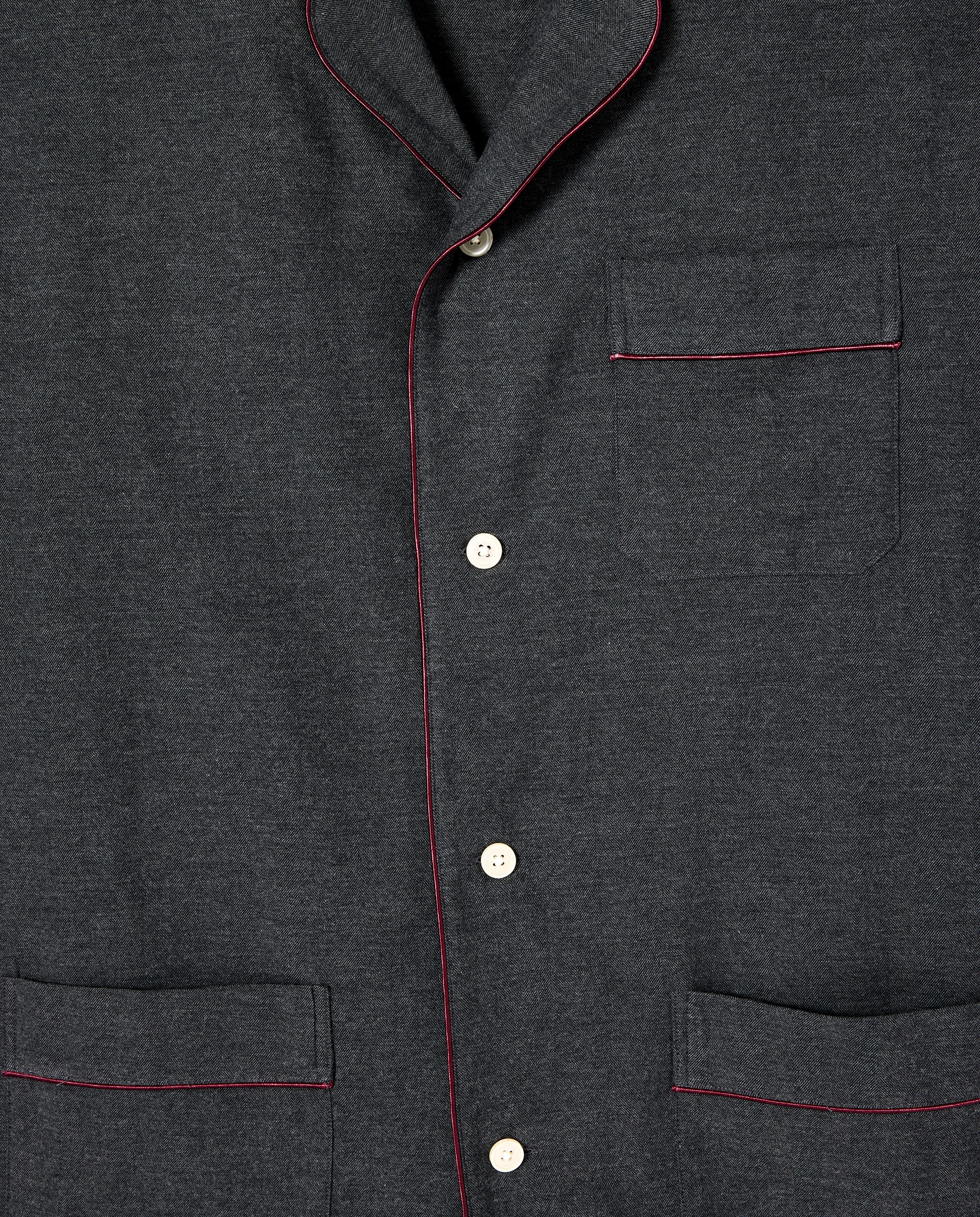 Pijama Liso de Flanela Cinzento-escuro-4