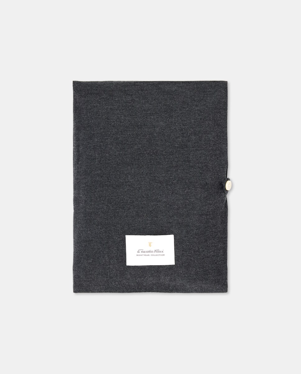 Pijama Liso de Flanela Cinzento-escuro-5