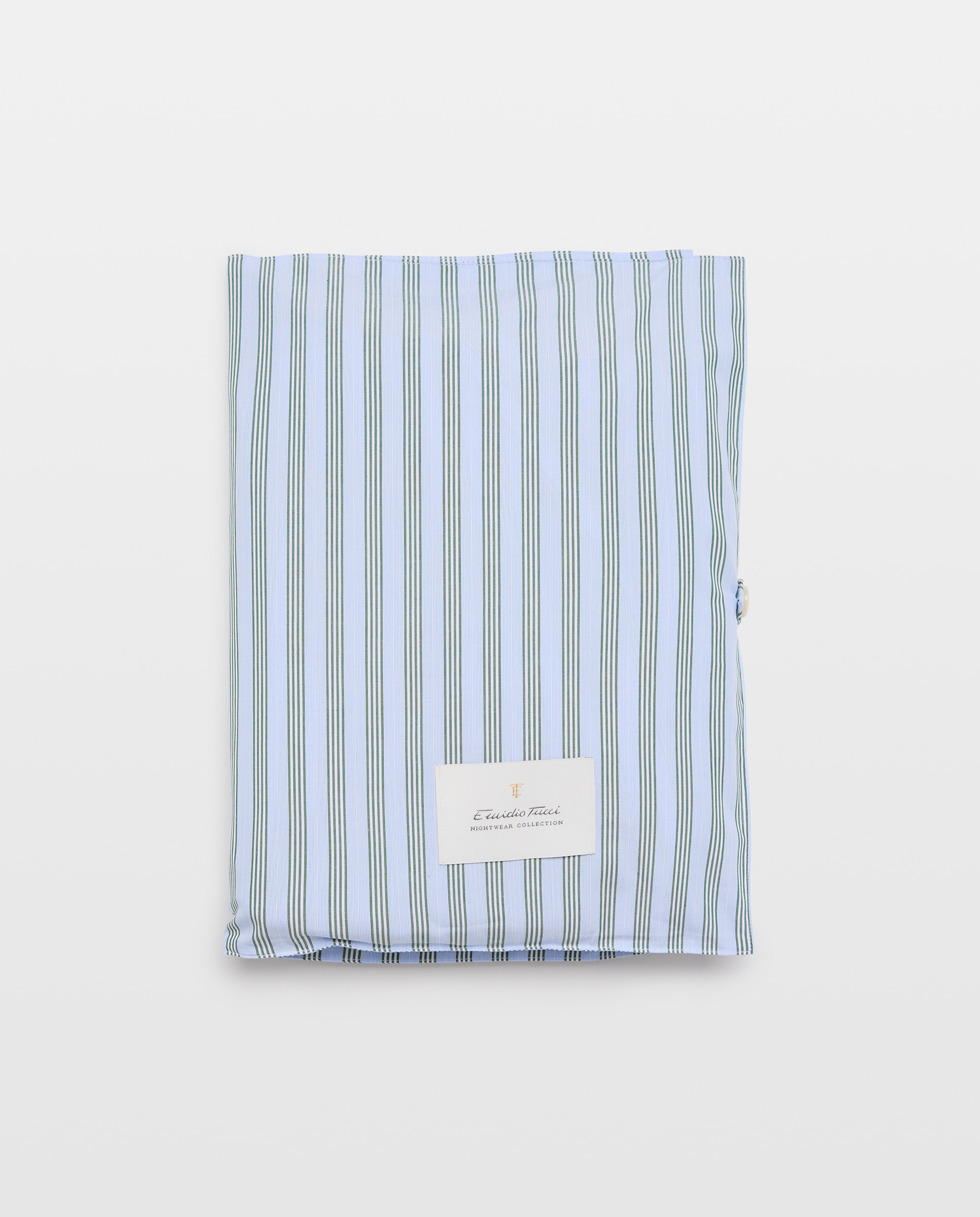 Pijama de Popelina com Tecido às Riscas Azul-claro-5