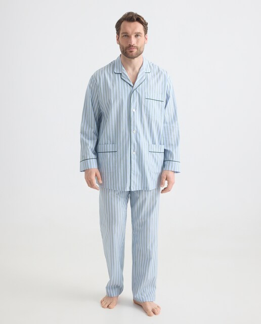 Pijama de popelin de hombre tejido rayas