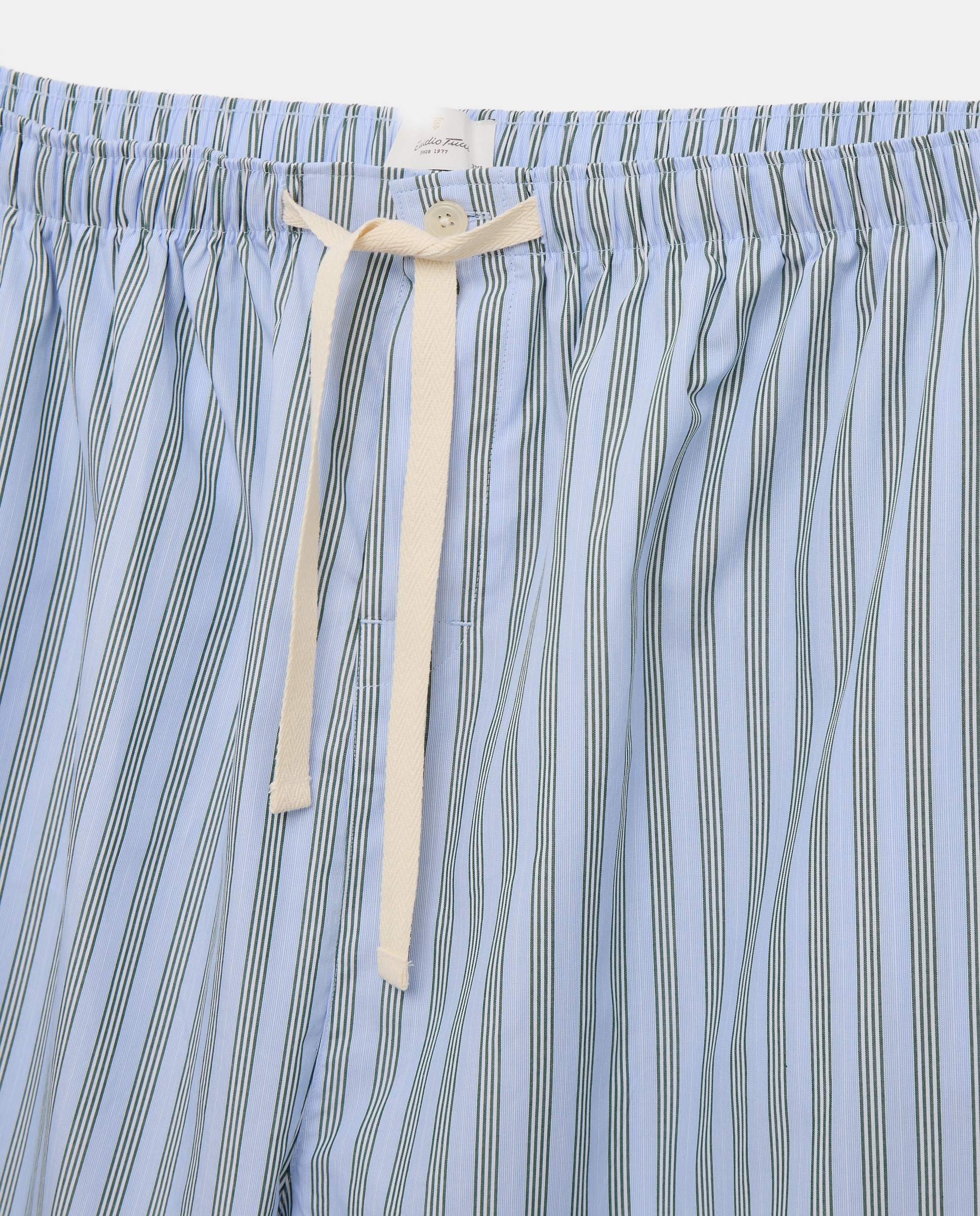 Pijama de Popelina com Tecido às Riscas Azul-claro-4