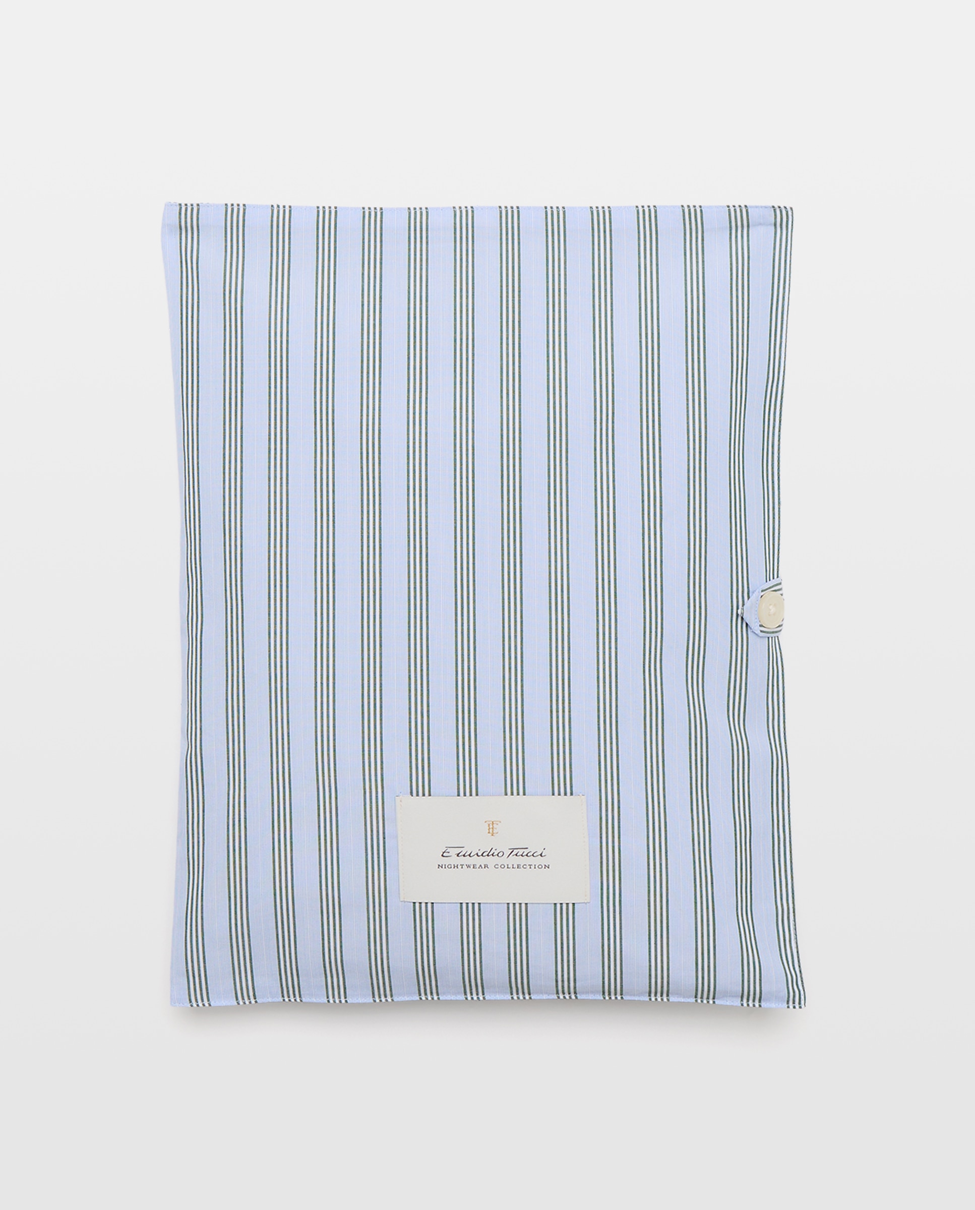 Pijama de Popelina com Tecido às Riscas Azul-claro-5