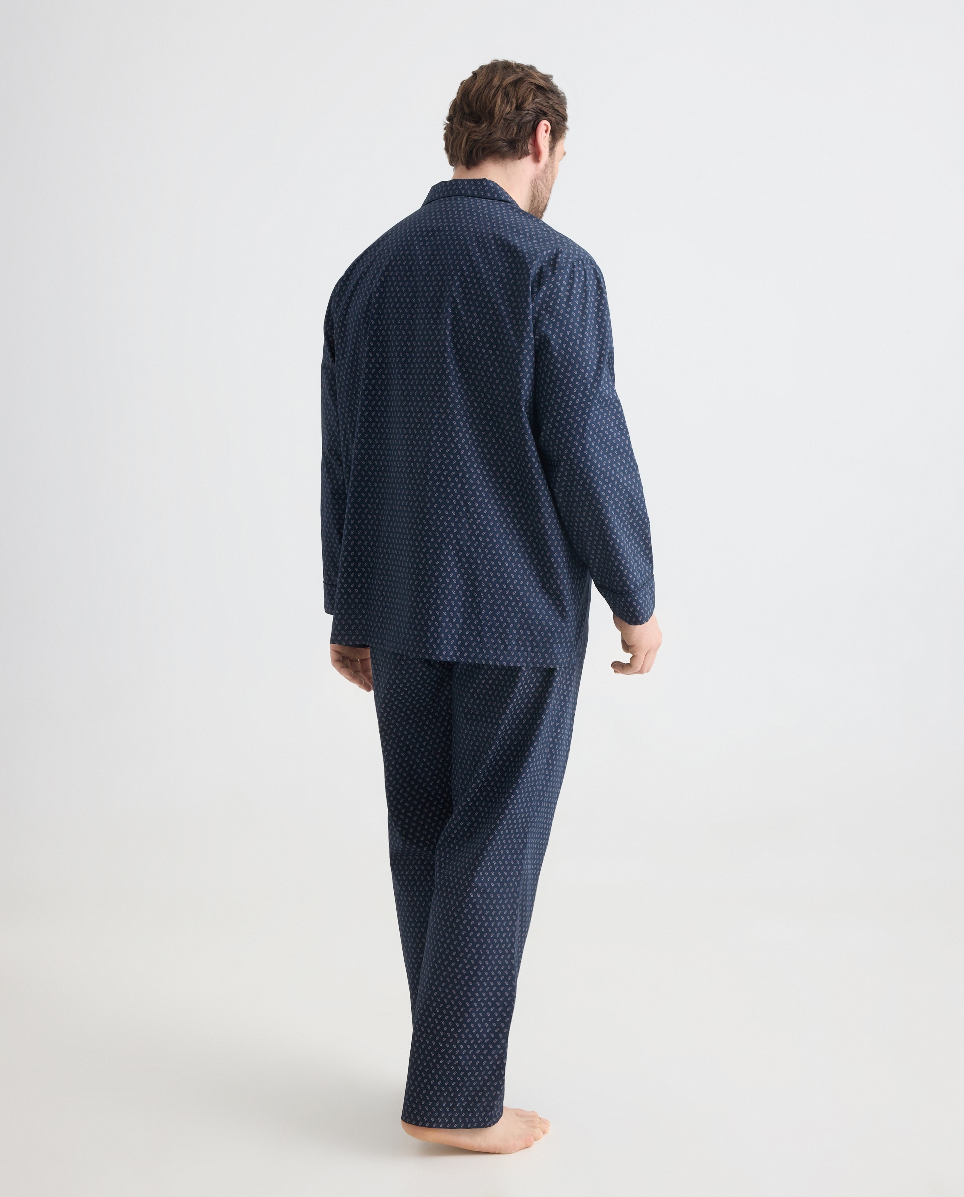 Pijama de popelin de hombre tejido pasley - Emidio Tucci - Azul marino Azul marino-2