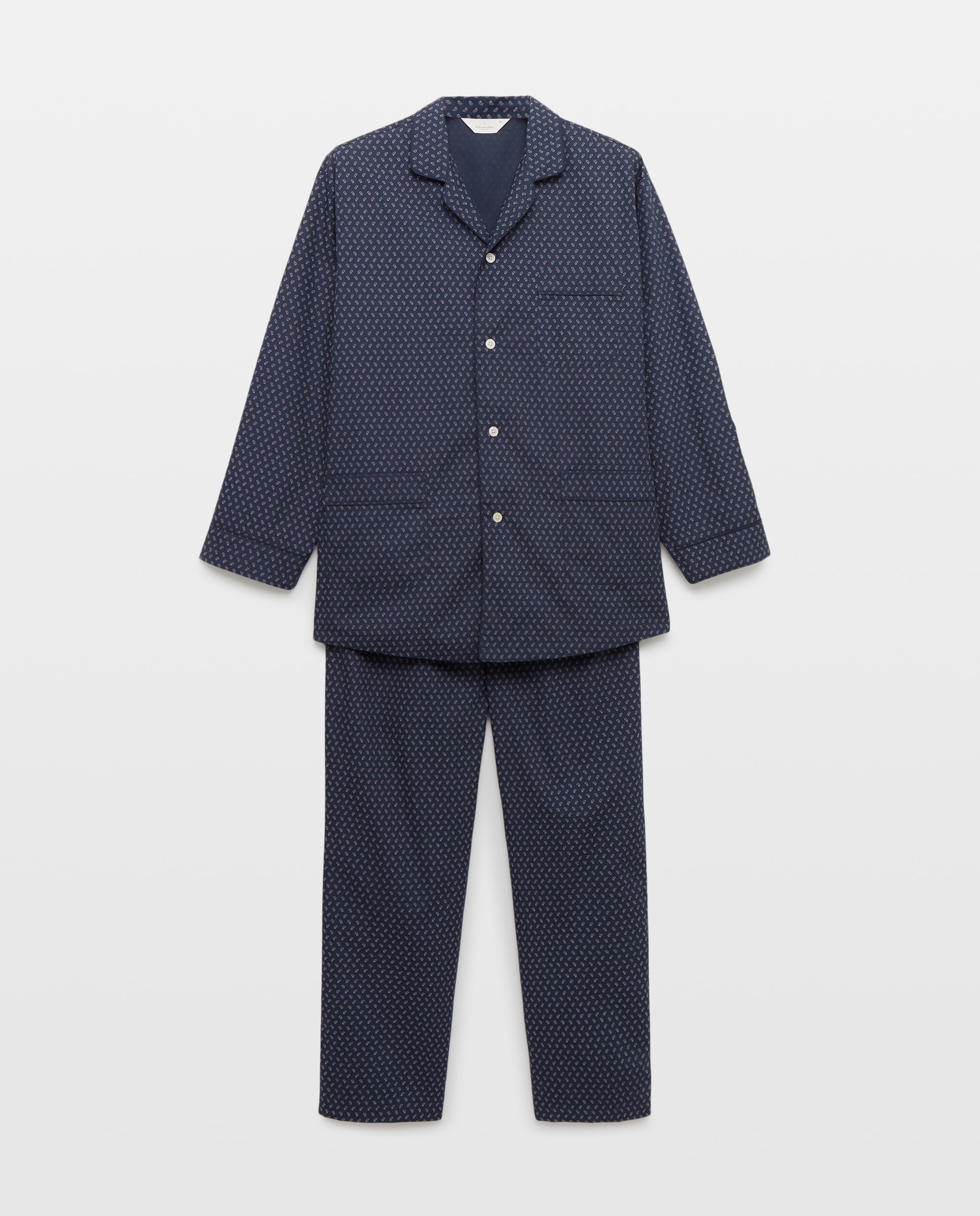 Pijama de popelin de hombre tejido pasley - Emidio Tucci - Azul marino Azul marino-3