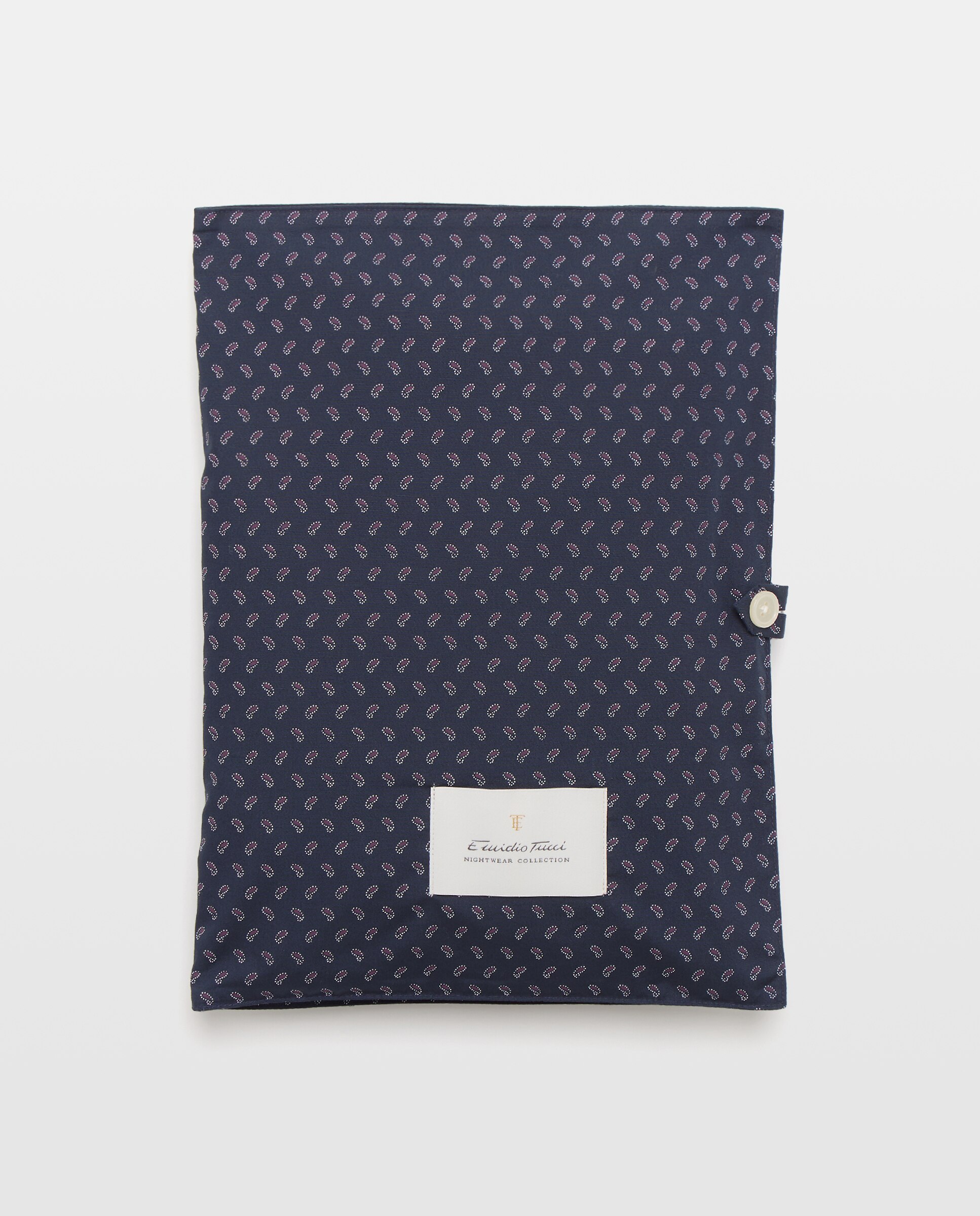 Pijama de popelin de hombre tejido pasley - Emidio Tucci - Azul marino Azul marino-5