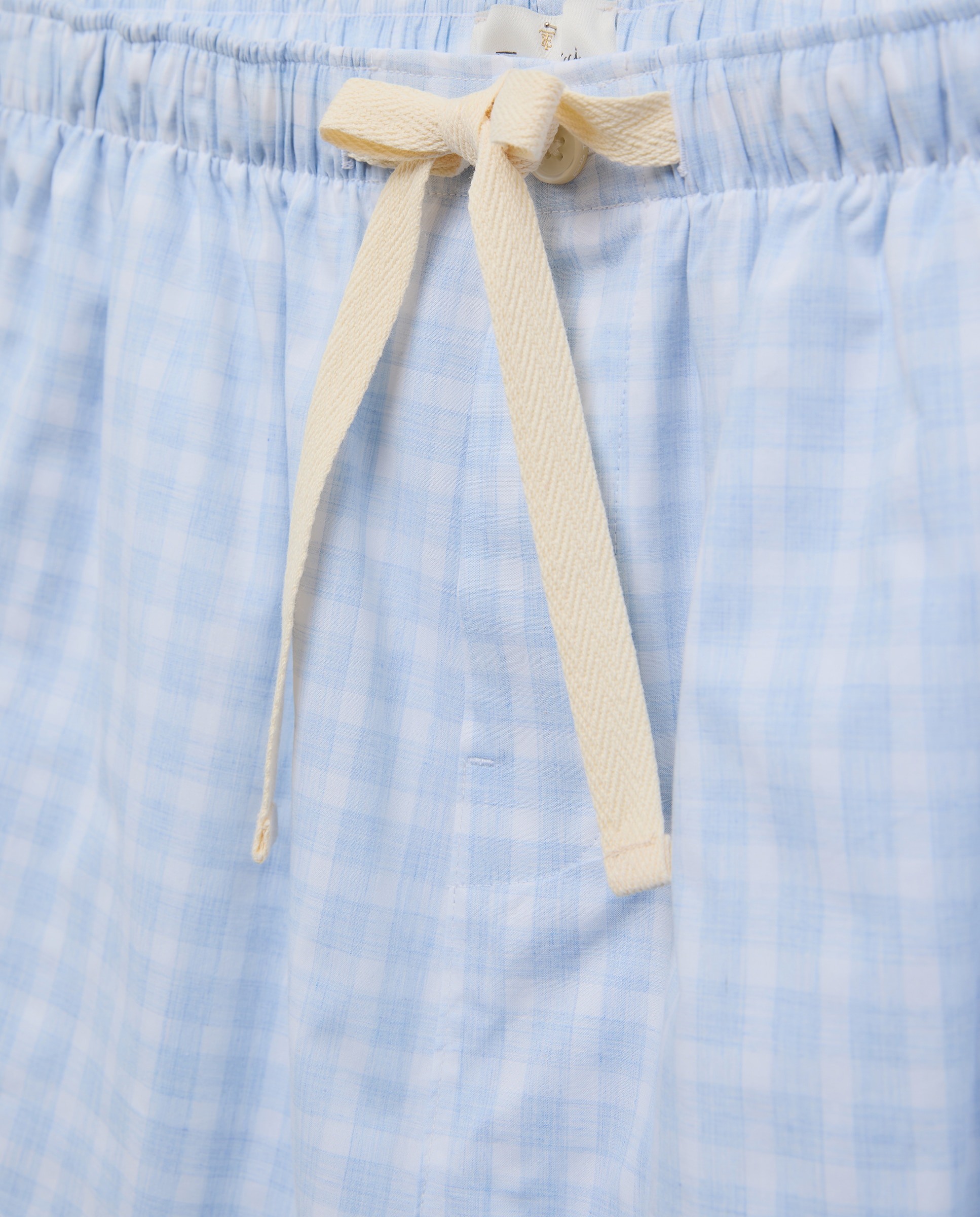 Pijama Curto de Popelina aos Quadrados Azul-claro-4