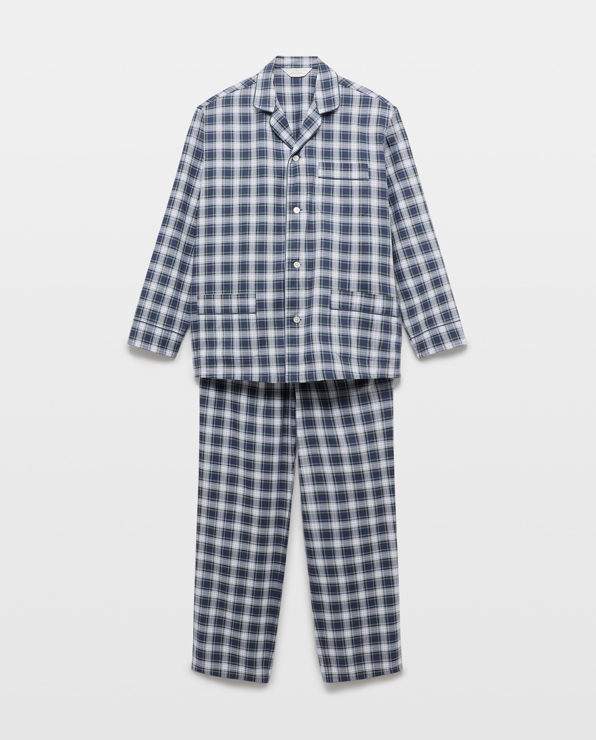 Imagem 0 de Pijama em Tecido de Sarja de Algodão aos Quadrados