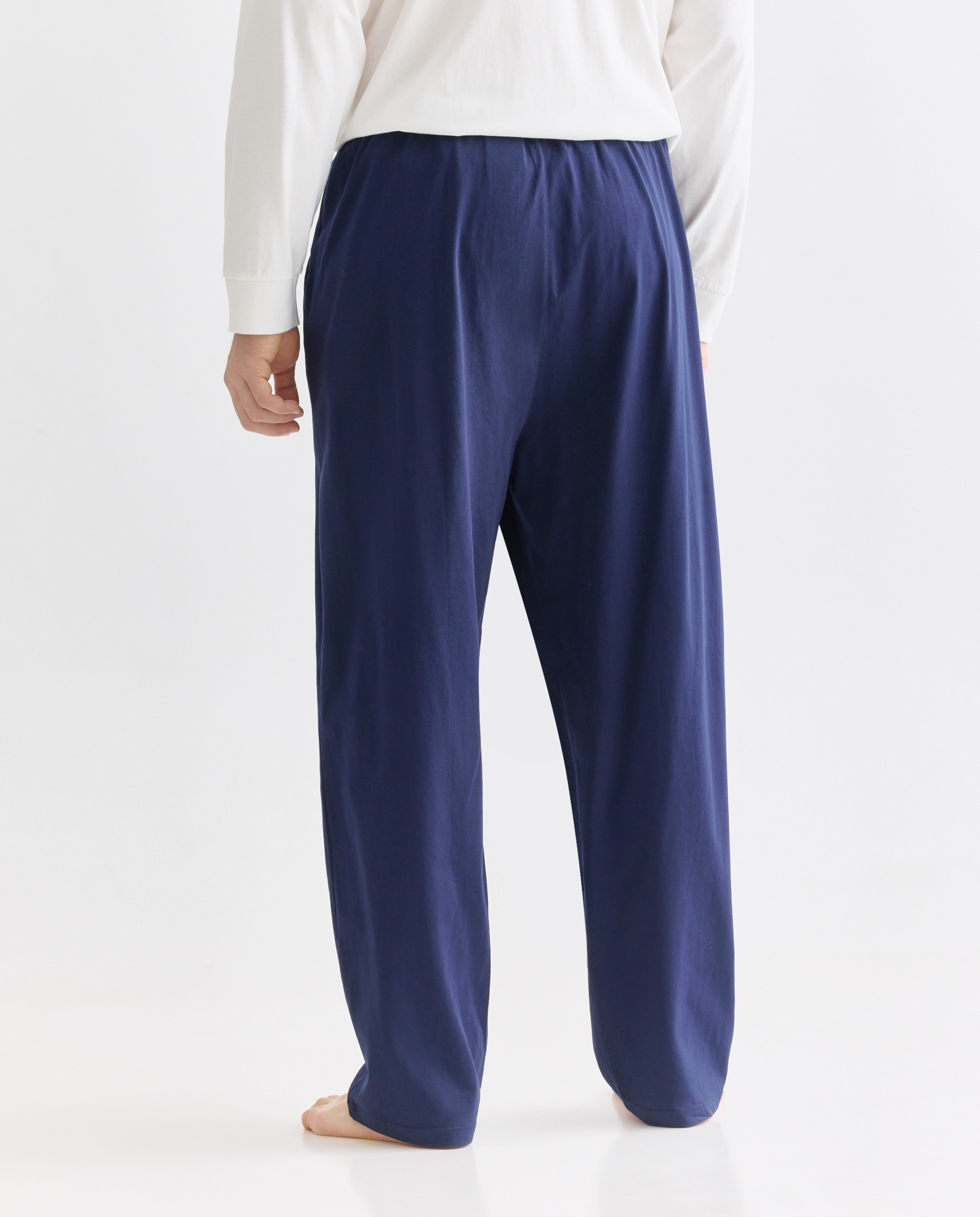 Calças de Pijama em Algodão Sustentável Azul-marinho-3